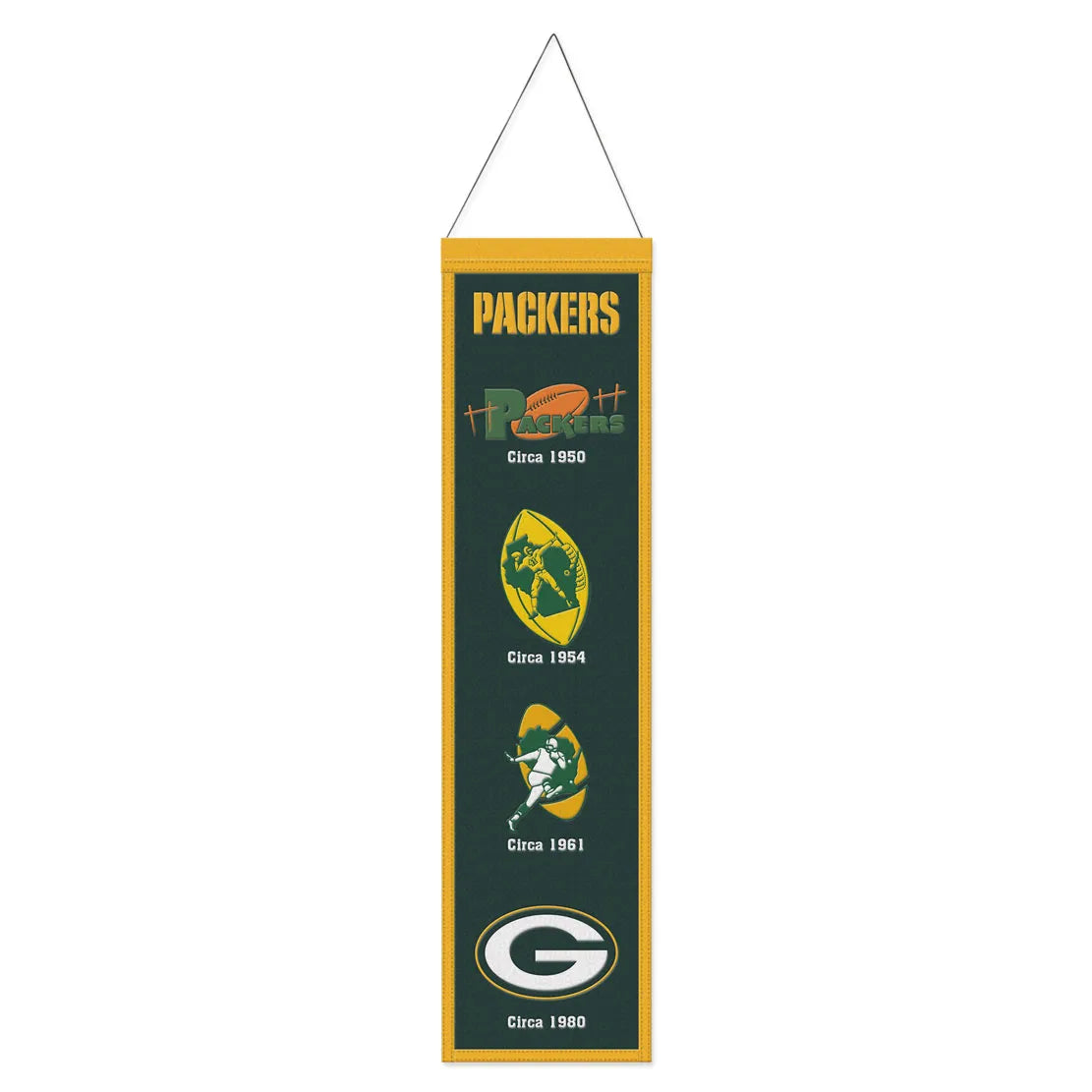Green Bay Packers Evolution 8" x 32" Wool Banner