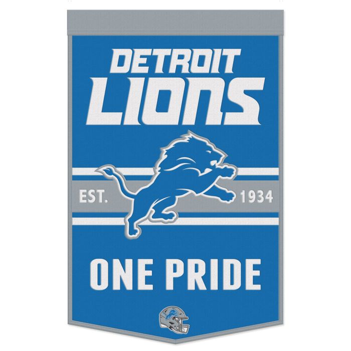 Detroit Lions Primary Logo 24" x 38" Wool Banner