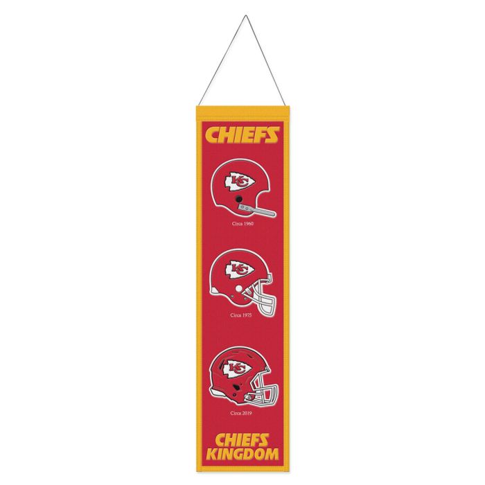 Kansas City Chiefs Helmet Evolution 8" x 32" Wool Banner