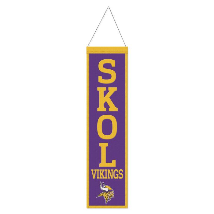 Minnesota Vikings Slogan 8" x 32" Wool Banner