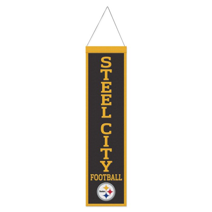 Pittsburgh Steelers Slogan 8" x 32" Wool Banner