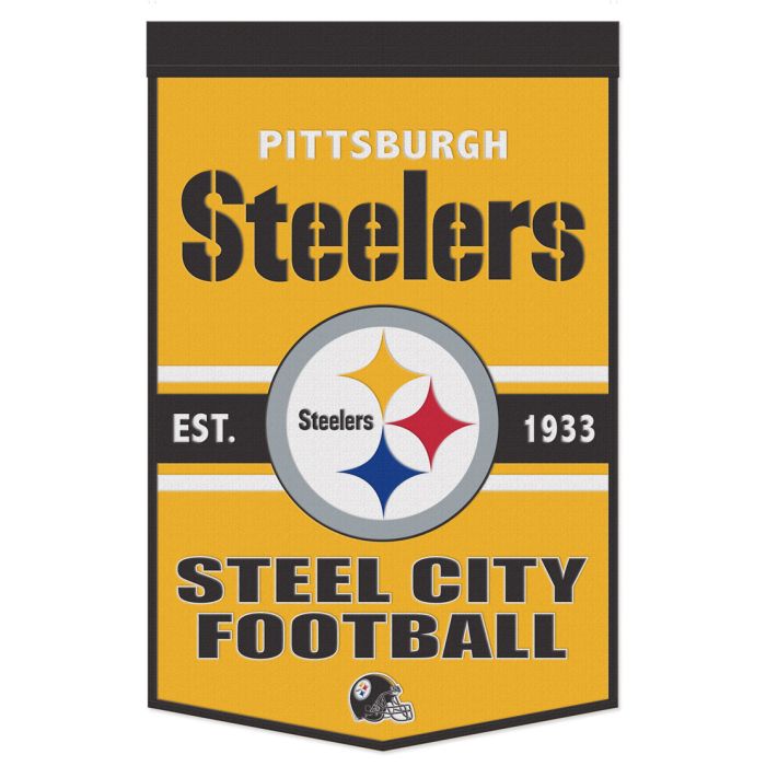 Pittsburgh Steelers Slogan 24" x 38" Wool Banner