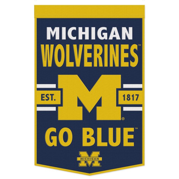Michigan Wolverines Primary 24" x 38" Wool Banner