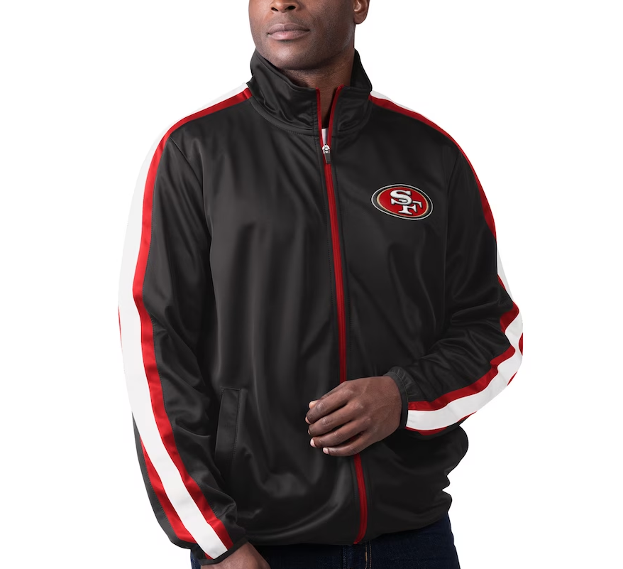San Francisco 49ers Full-Zip Track Jacket - Black/Scarlet