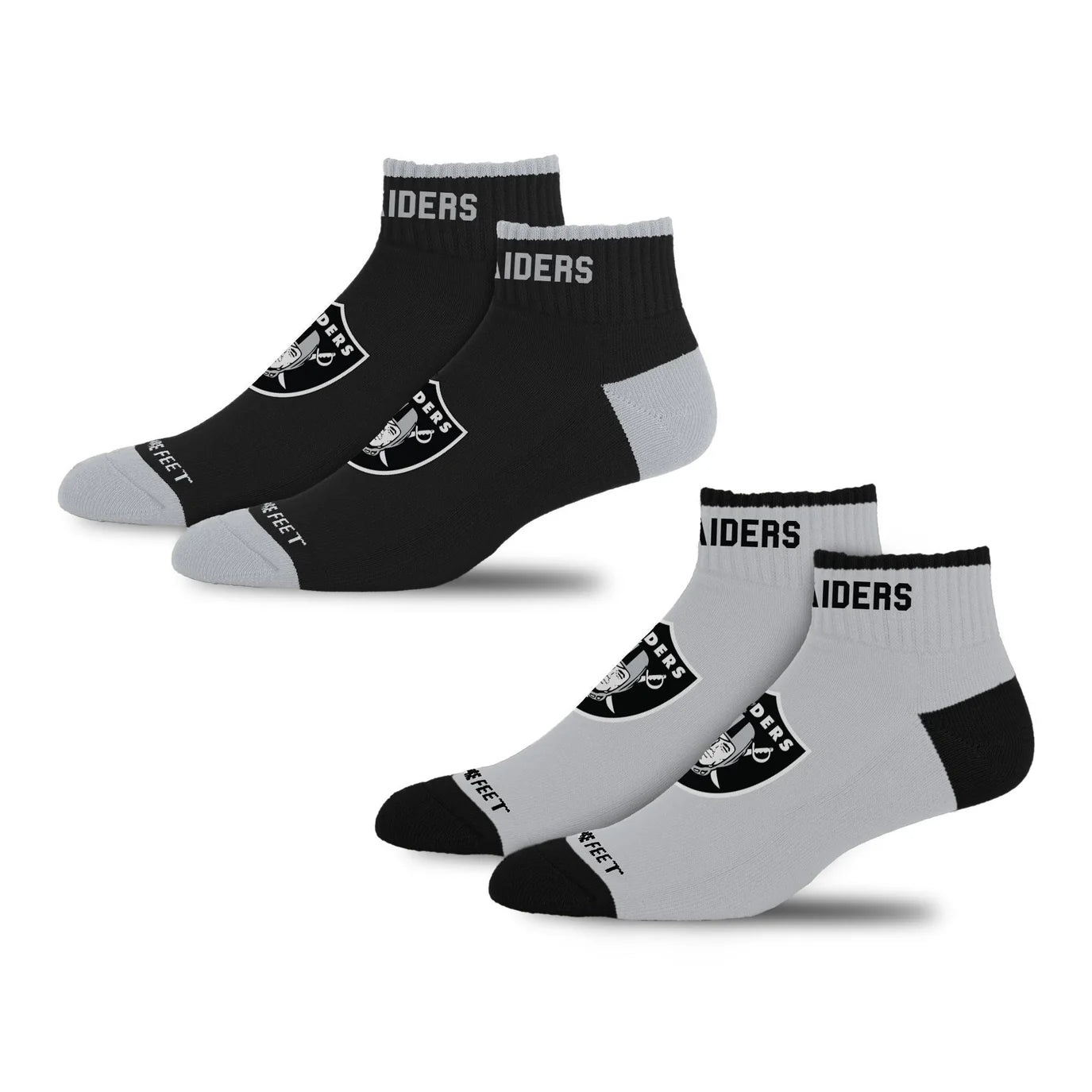 Las Vegas Raiders Front and Center Socks - 2 Pack