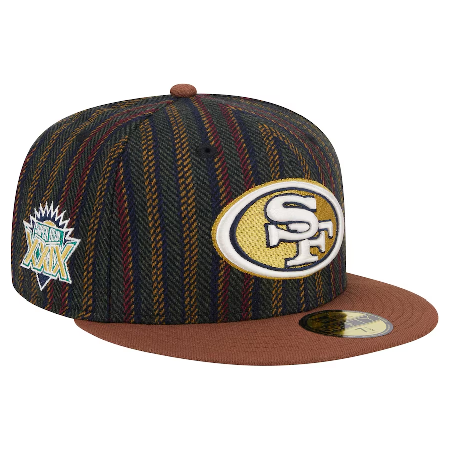 San Francisco 49ers New Era Vintage Herringbone 59FIFTY Fitted Hat