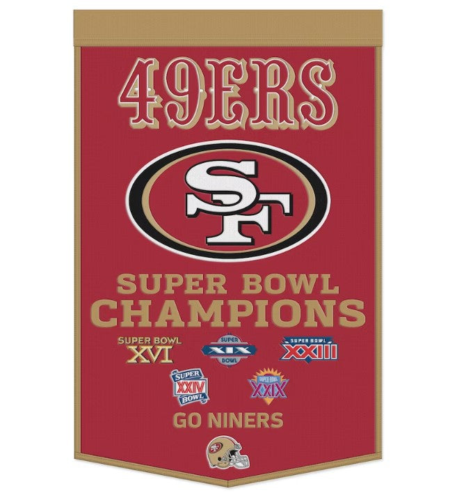 San Francisco 49ers 24" x 38" Championship Wool Banner
