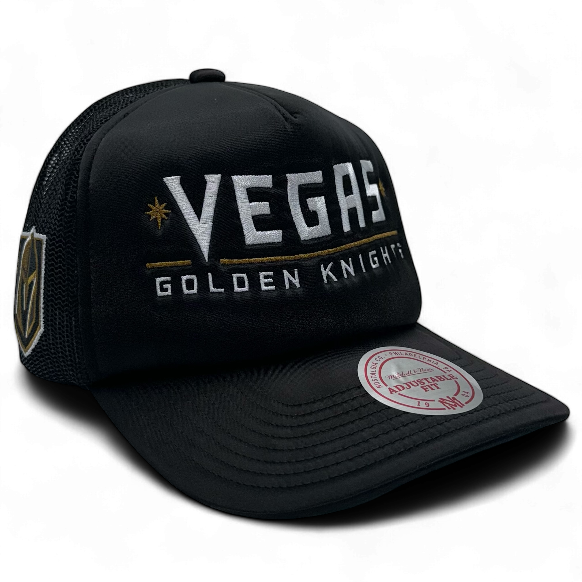 Vegas Golden Knights Black Satin Trucker Hat