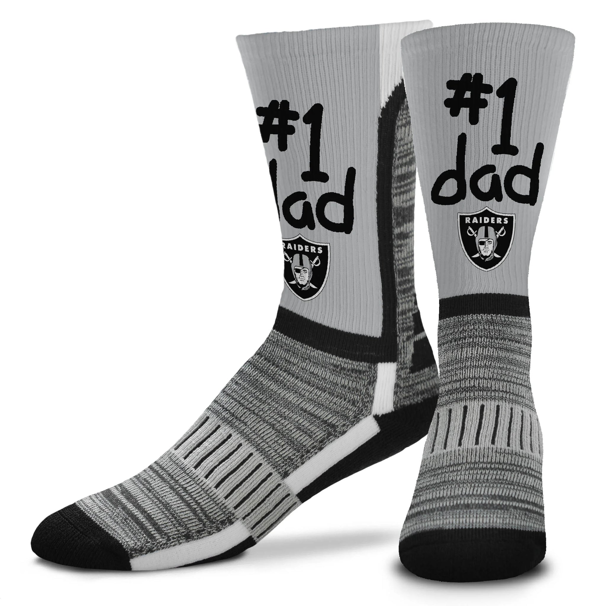 Las Vegas Raiders For Bare Feet #1 Dad V Curve Crew Socks