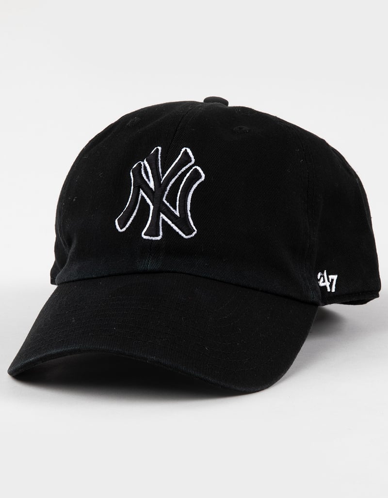 New York Yankees '47 Clean Up Strapback Hat - Black and White