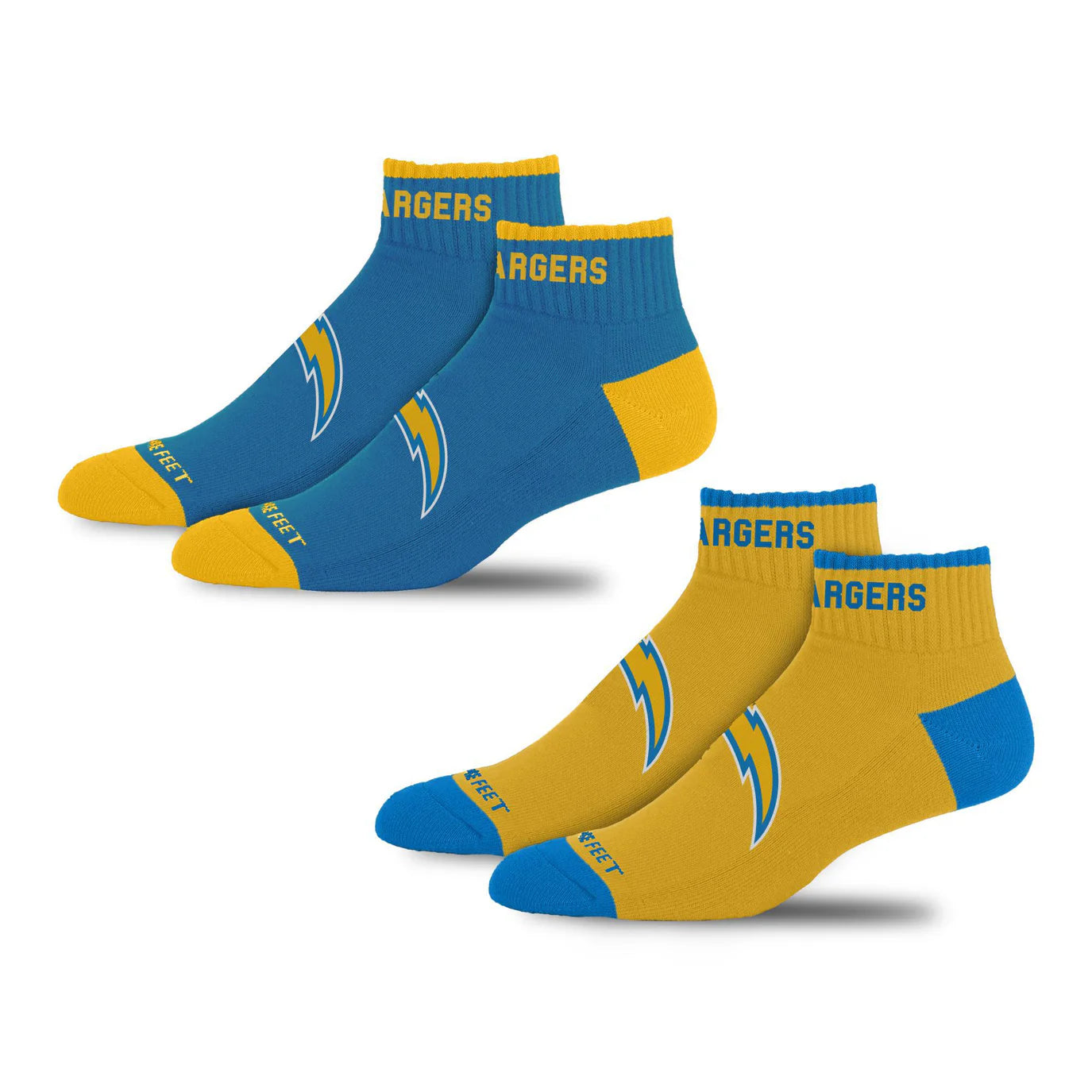 Los Angeles Chargers Front and Center Socks - 2 Pack