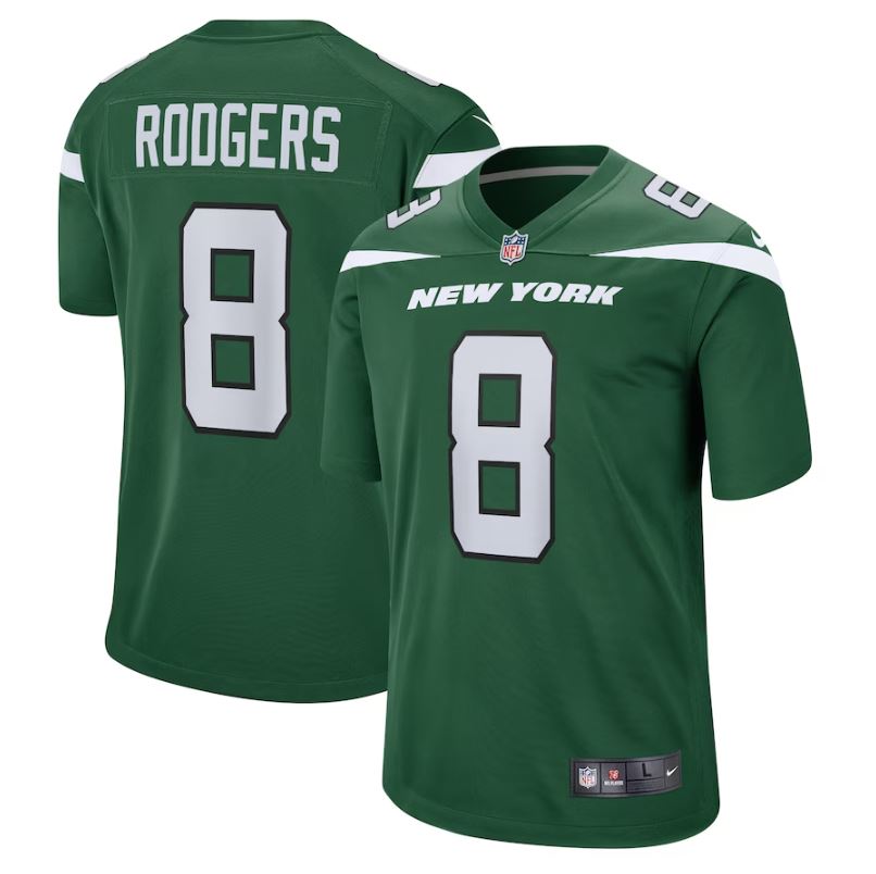 Men's New York Jets Aaron Rodgers Nike Gotham Green Game Jersey ***