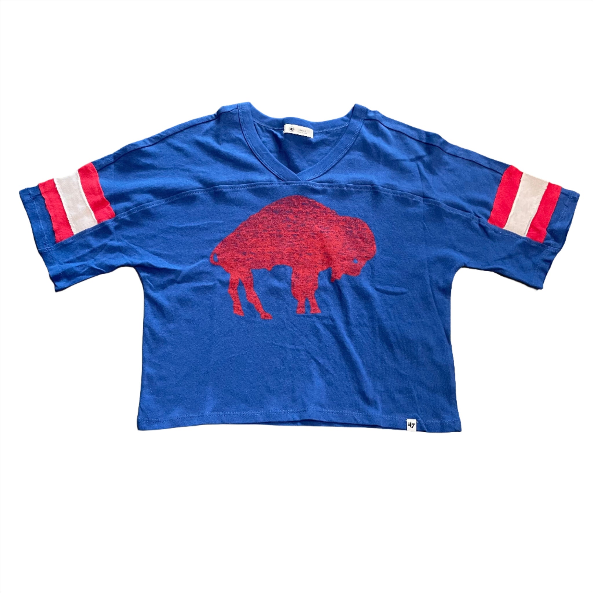 Buffalo Bills Historic Flint Double Header Women's Crop Tee