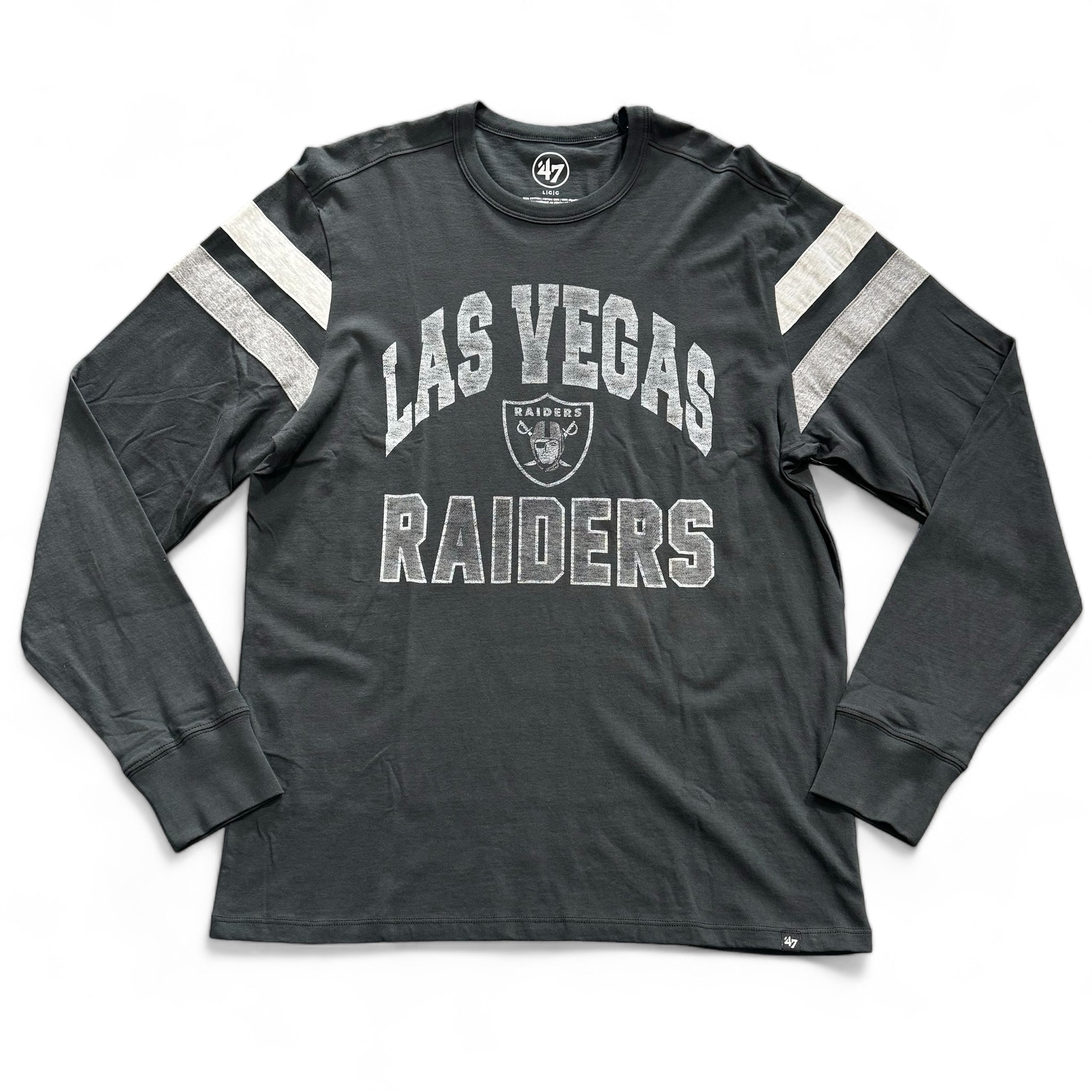 Las Vegas Raiders Men's Distressed Logo Long Sleeve Shirt