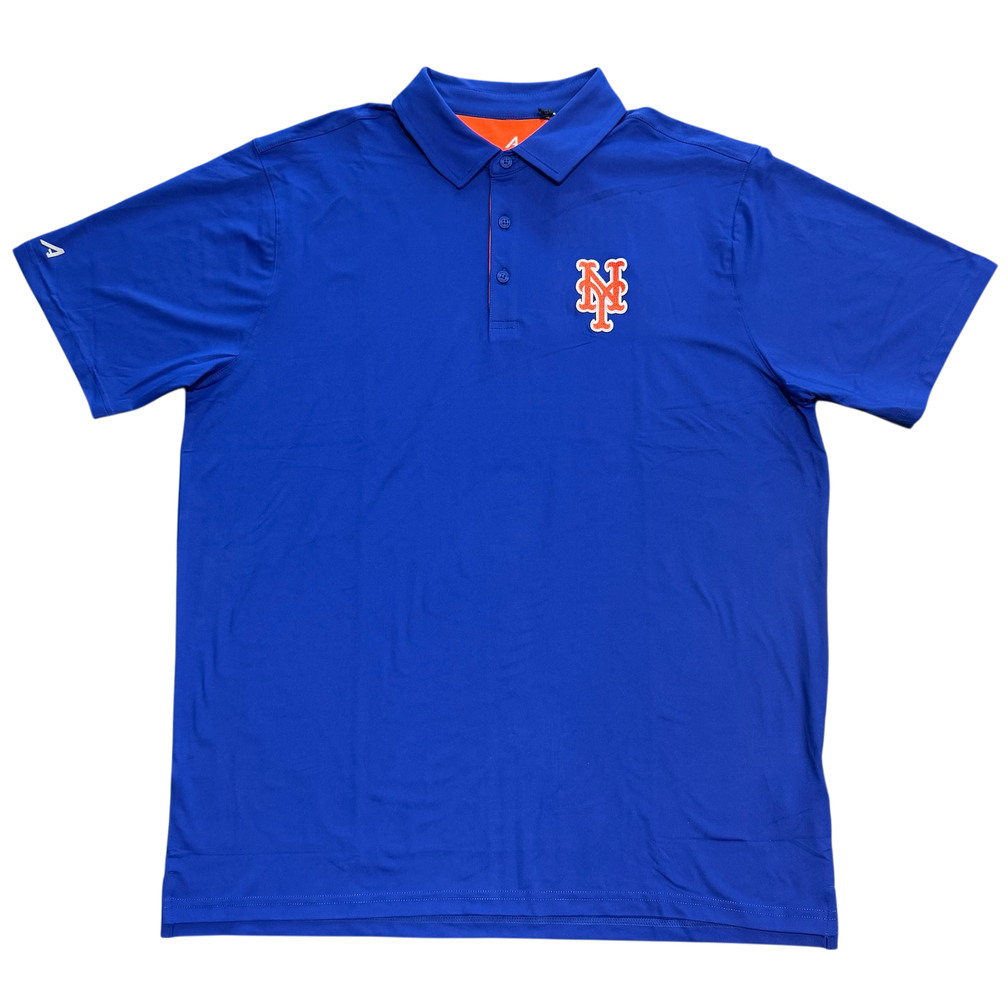 New York Mets Men's Antigua Era Polo Dri Fit Shirt - Blue