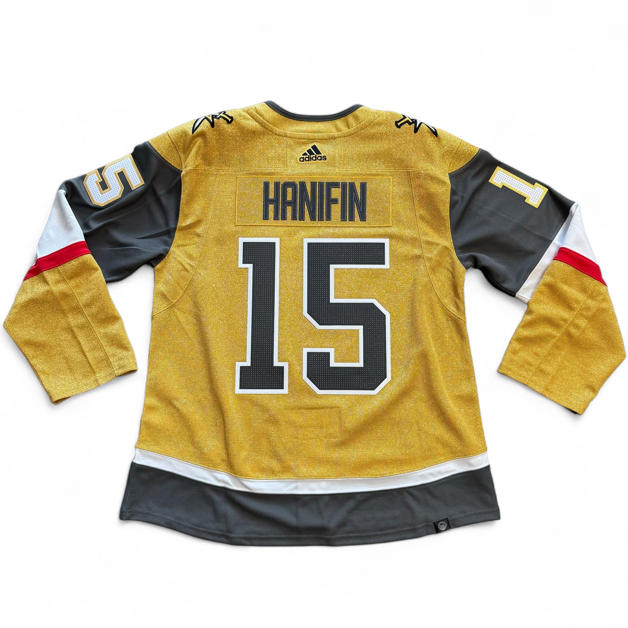 Vegas Golden Knights Hanifin #15 Men's Adidas Authentic Home Jersey - Gold ***