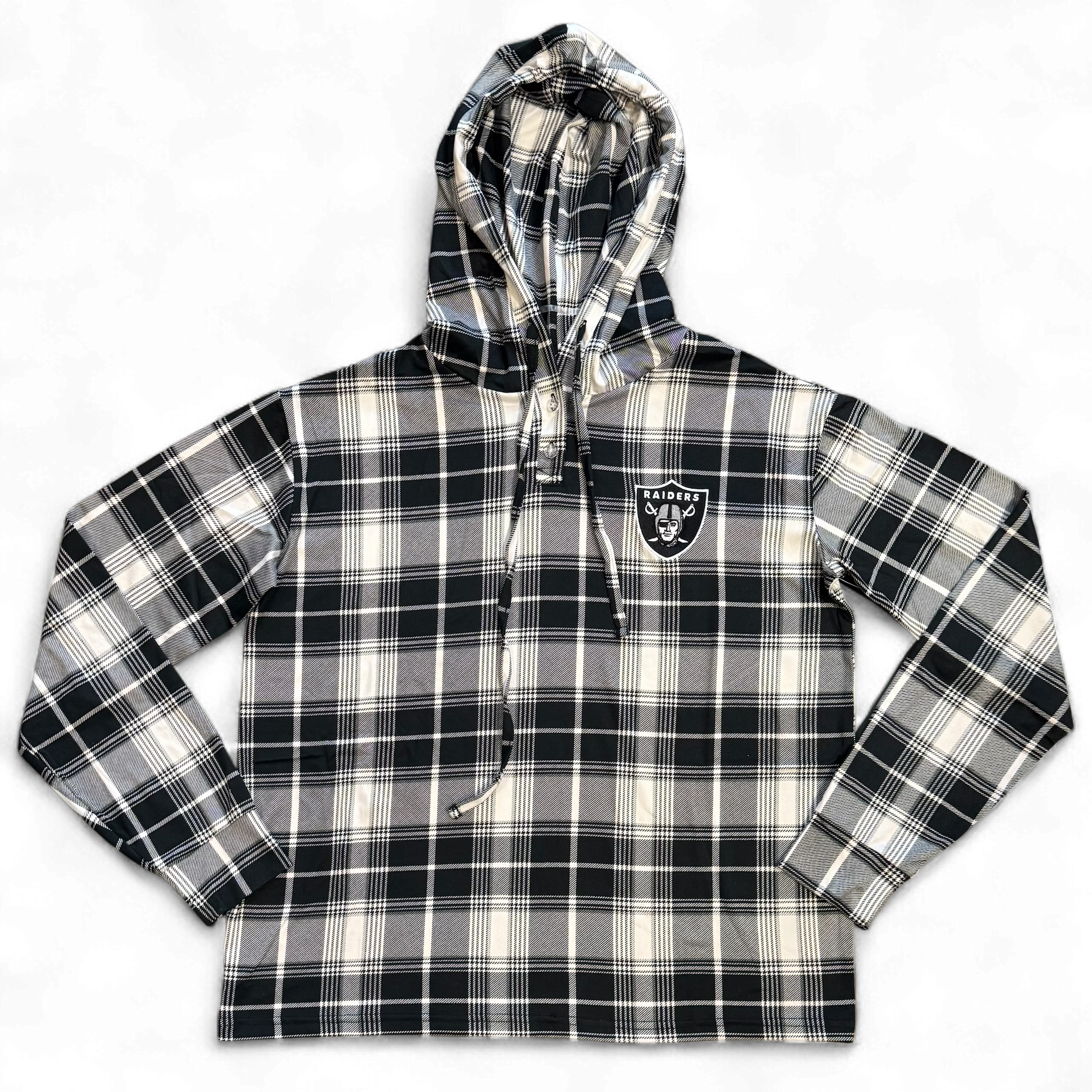 Las Vegas Raiders Womens Ashford Long Sleeve Flannel Hood