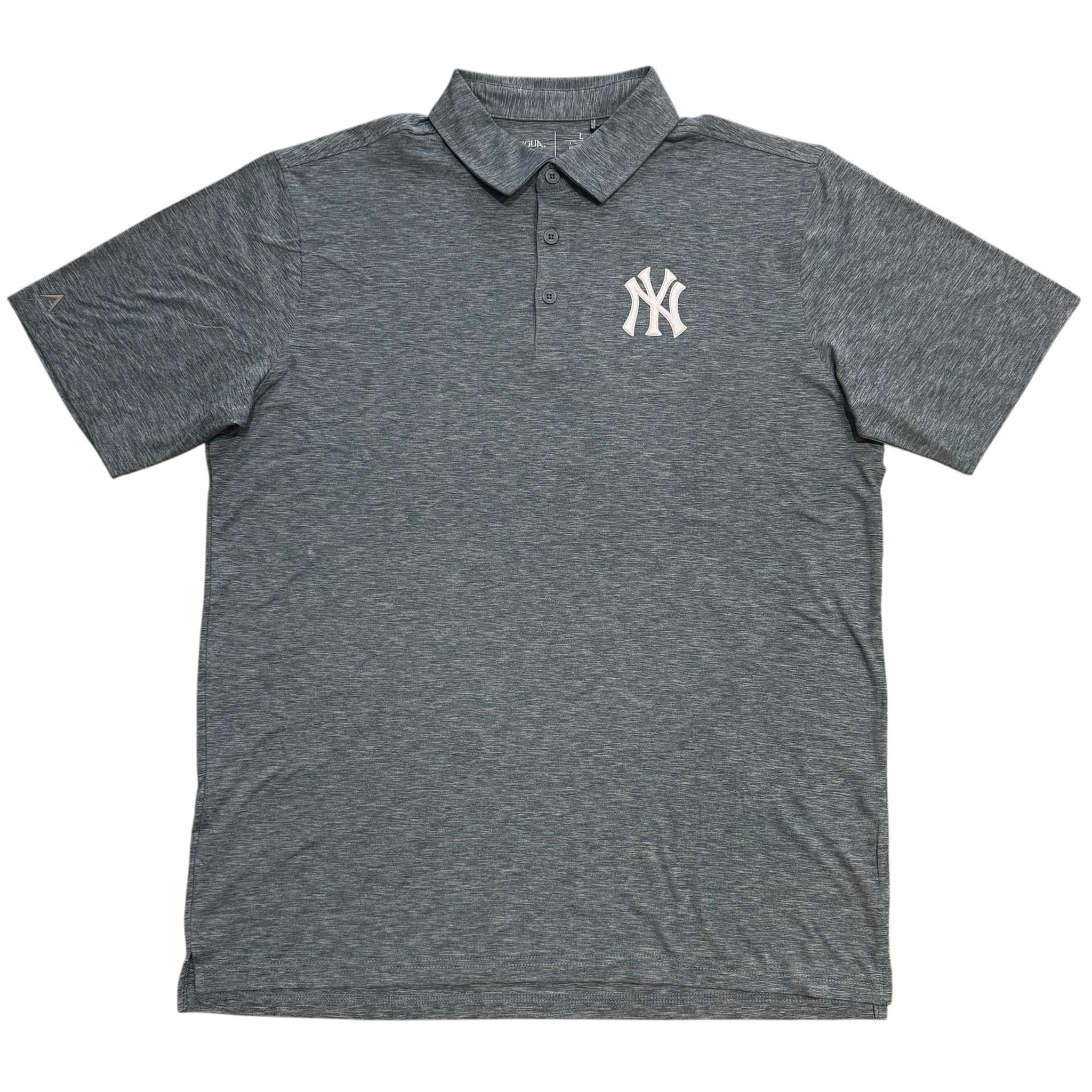 New York Yankees Men's Antigua Par 3 Dri Fit Polo Shirt - Heather Blue
