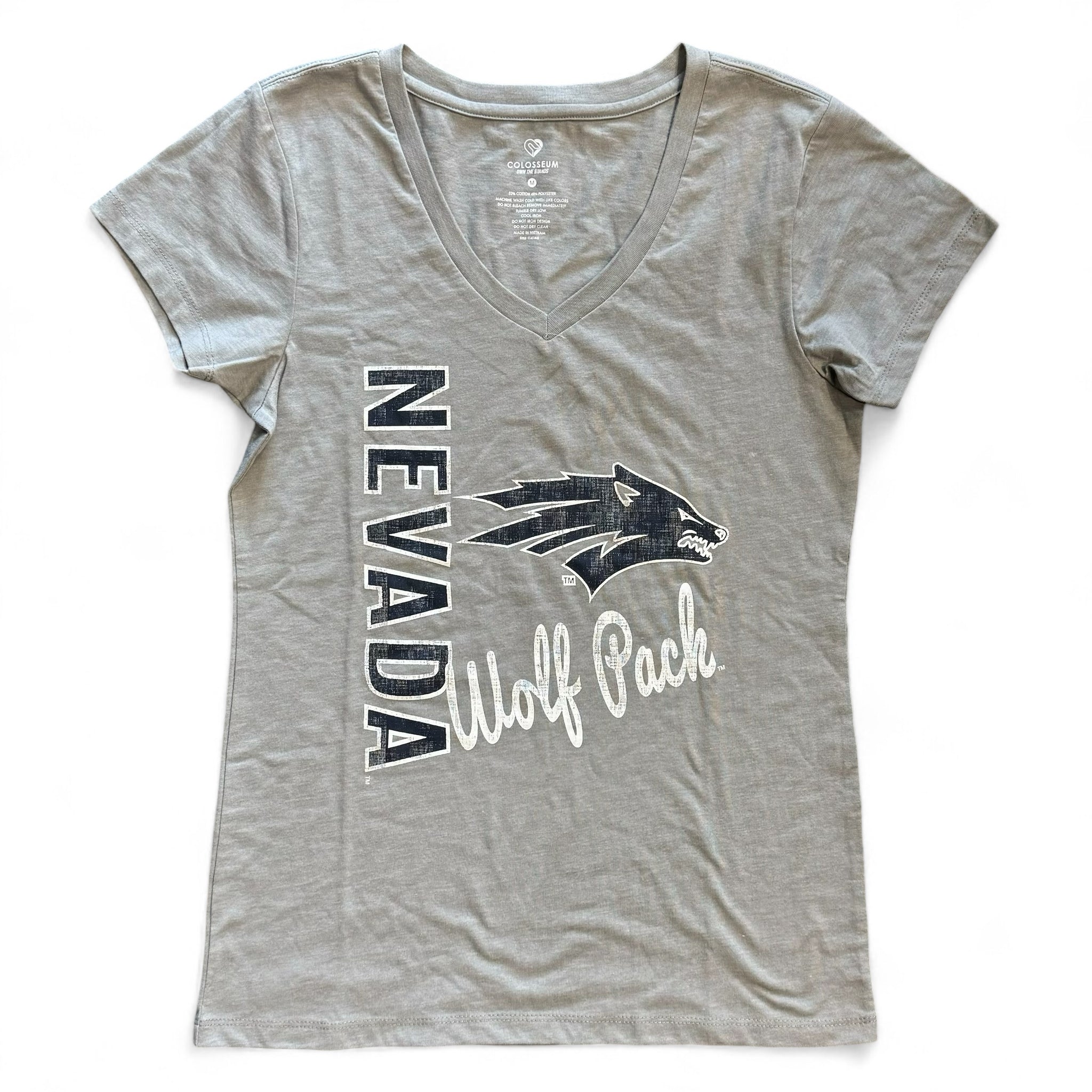Nevada Wolf Pack Women's Battle Born V-Neck T-Shirt - Gray