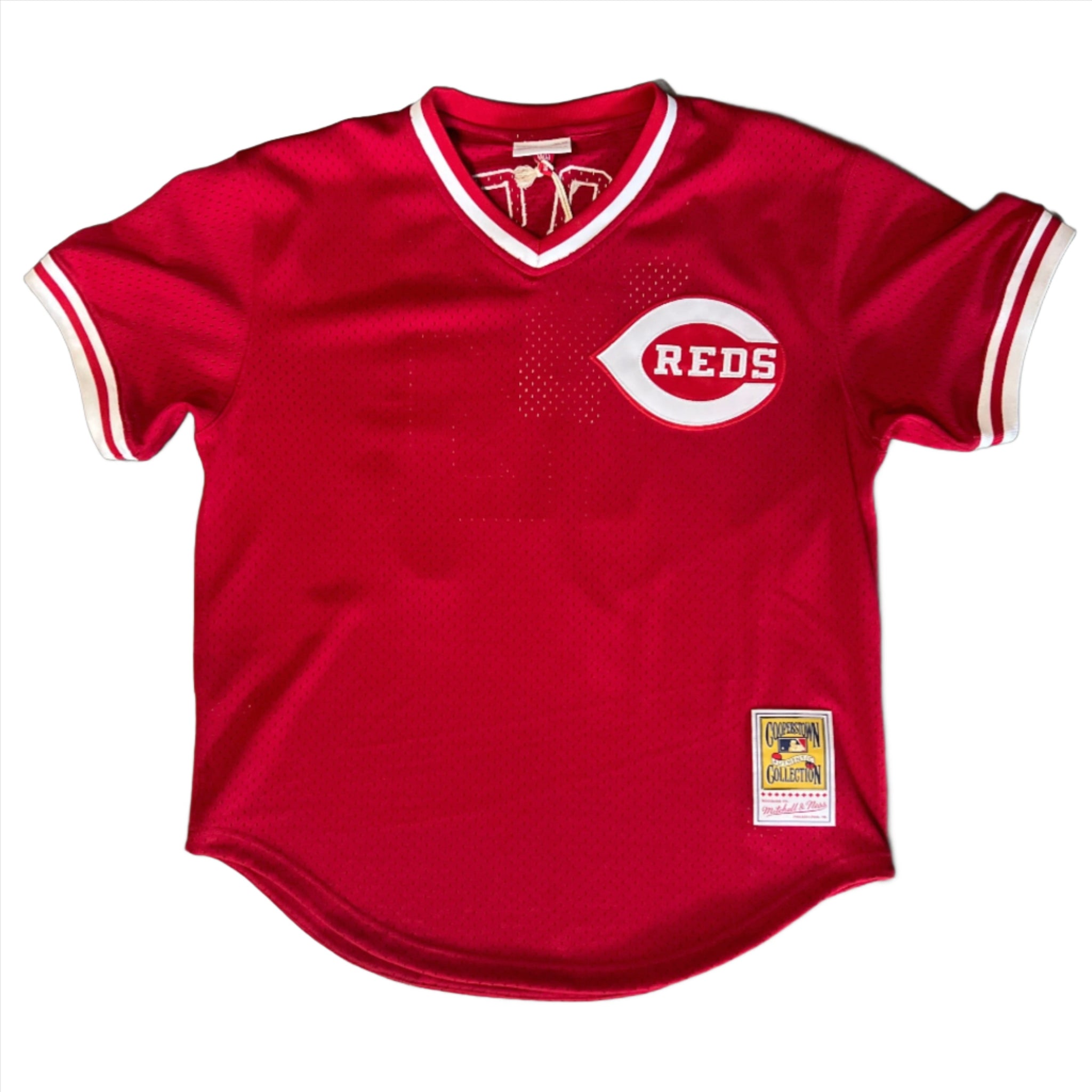 Cincinnati Reds Pete Rose Mitchell & Ness Cooperstown Authentic Batting Practice Jersey Red