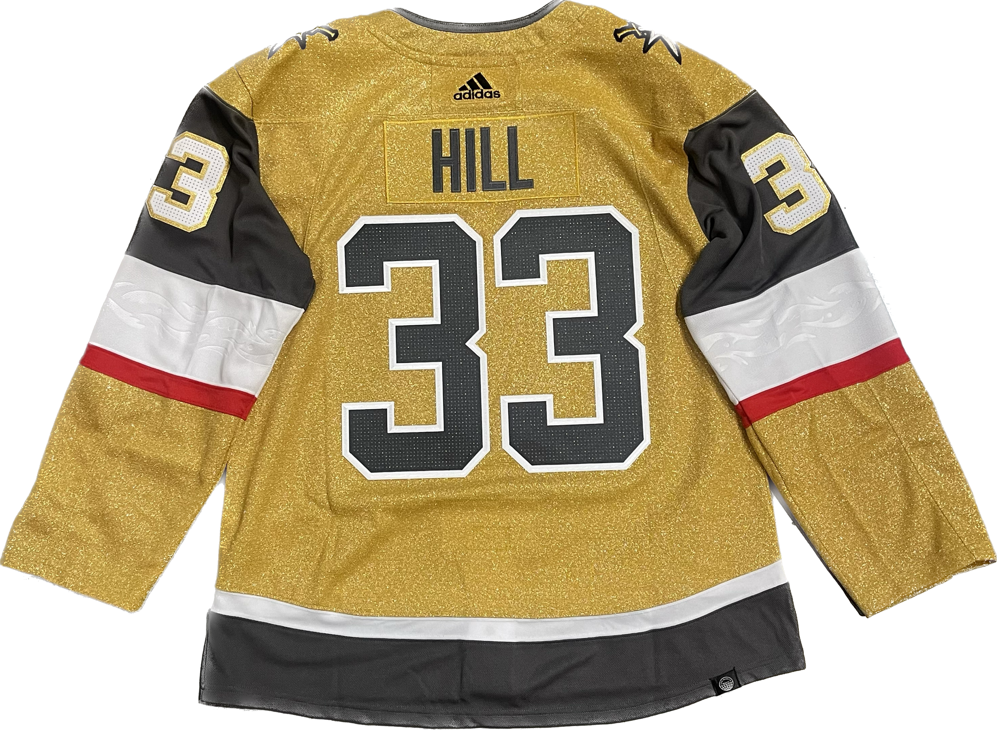 Vegas Golden Knights Adin Hill #33 Men's Adidas Authentic Home Jersey - Gold ***