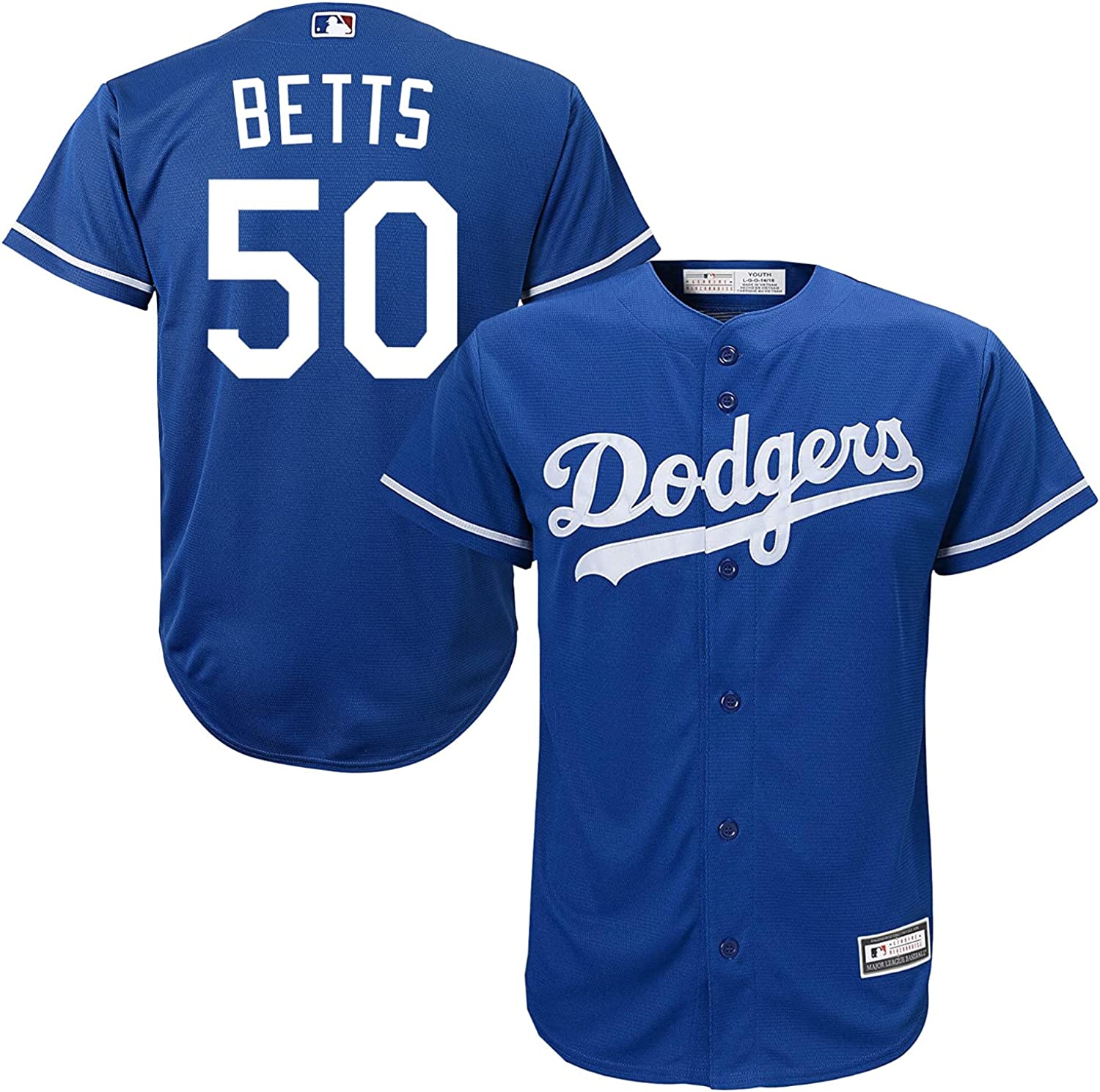 Mookie Betts Los Angeles Dodgers Youth Official Player Baseball Jersey – Blue ***