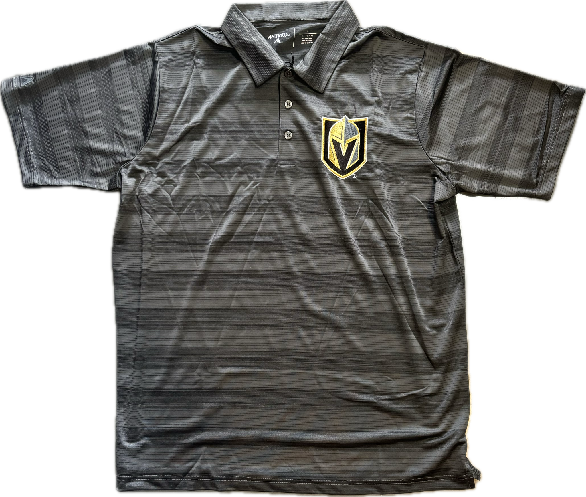 Vegas Golden Knights Primary Large Logo Gray Compass Polo