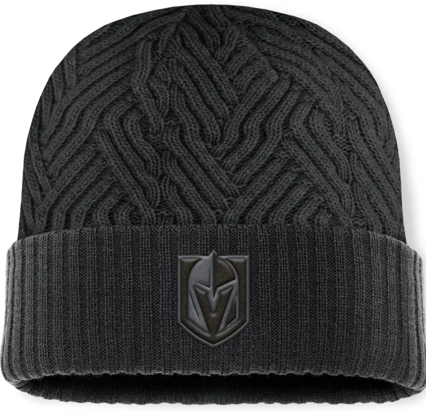 Vegas Golden Knights Fanatics Black Authentic Pro Road Cuffed Knit Hat