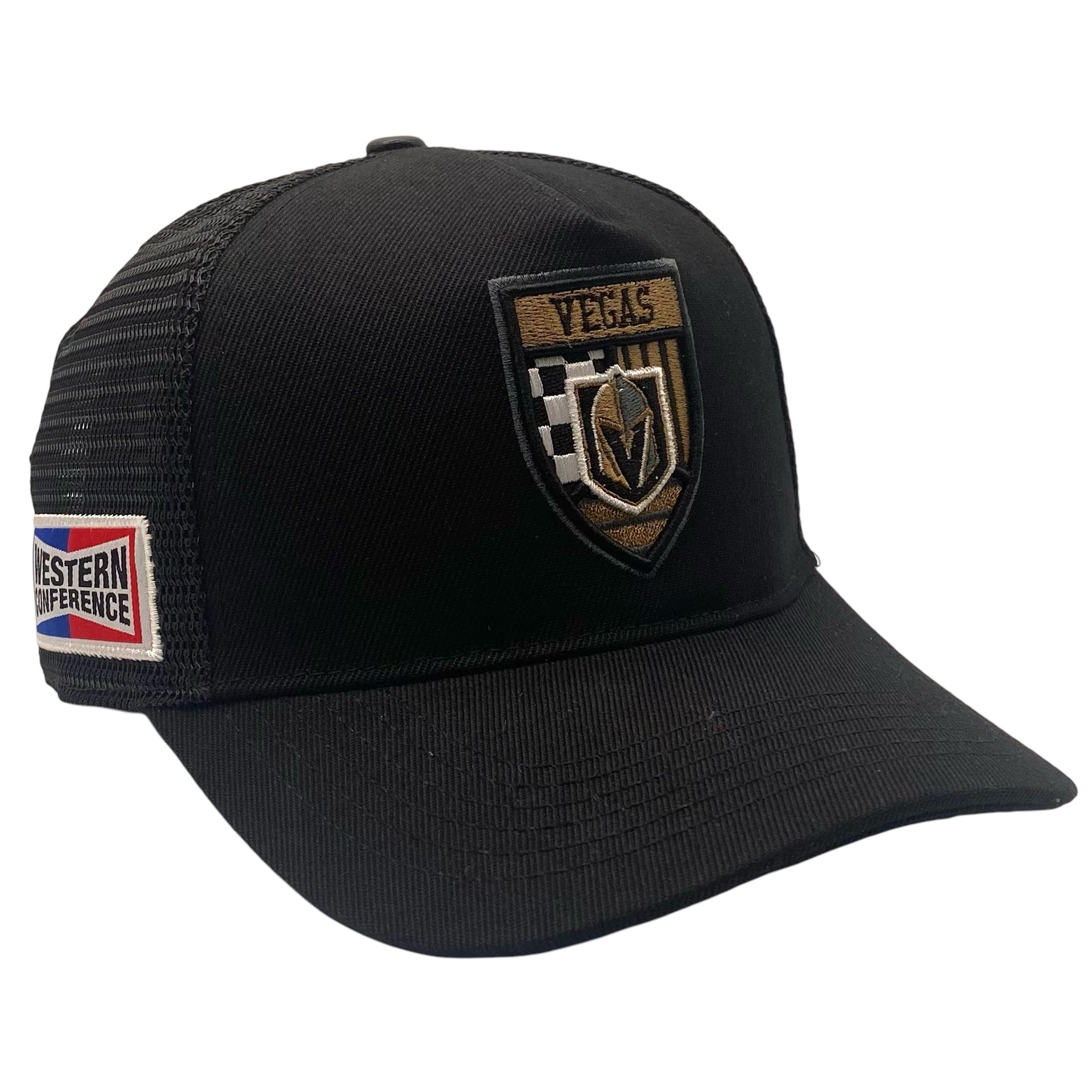 Vegas Golden Knights Pro Standard Checker Flag Mesh Adjustable Trucker Hat