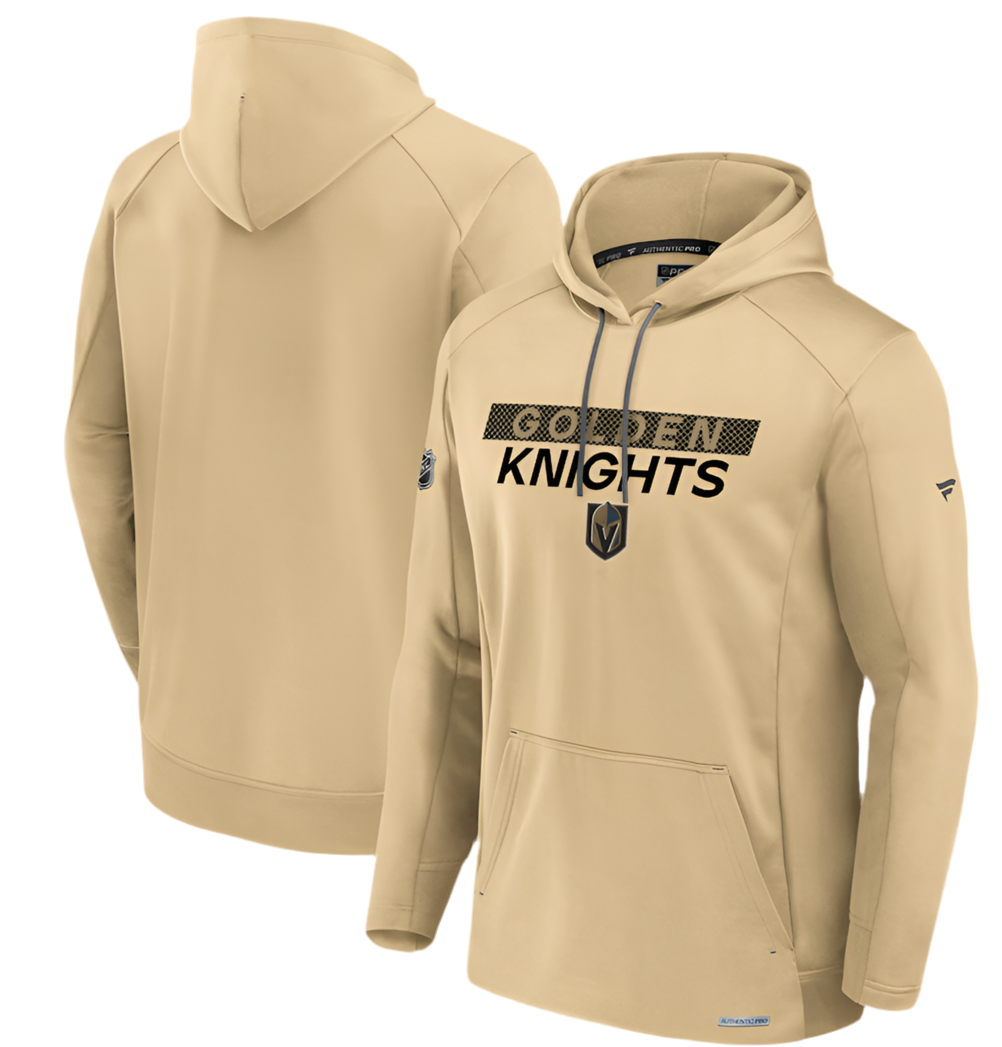 Vegas Golden Knights Fanatics Authentic Pro Rink Fleece Pullover Hood - Harvest Gold