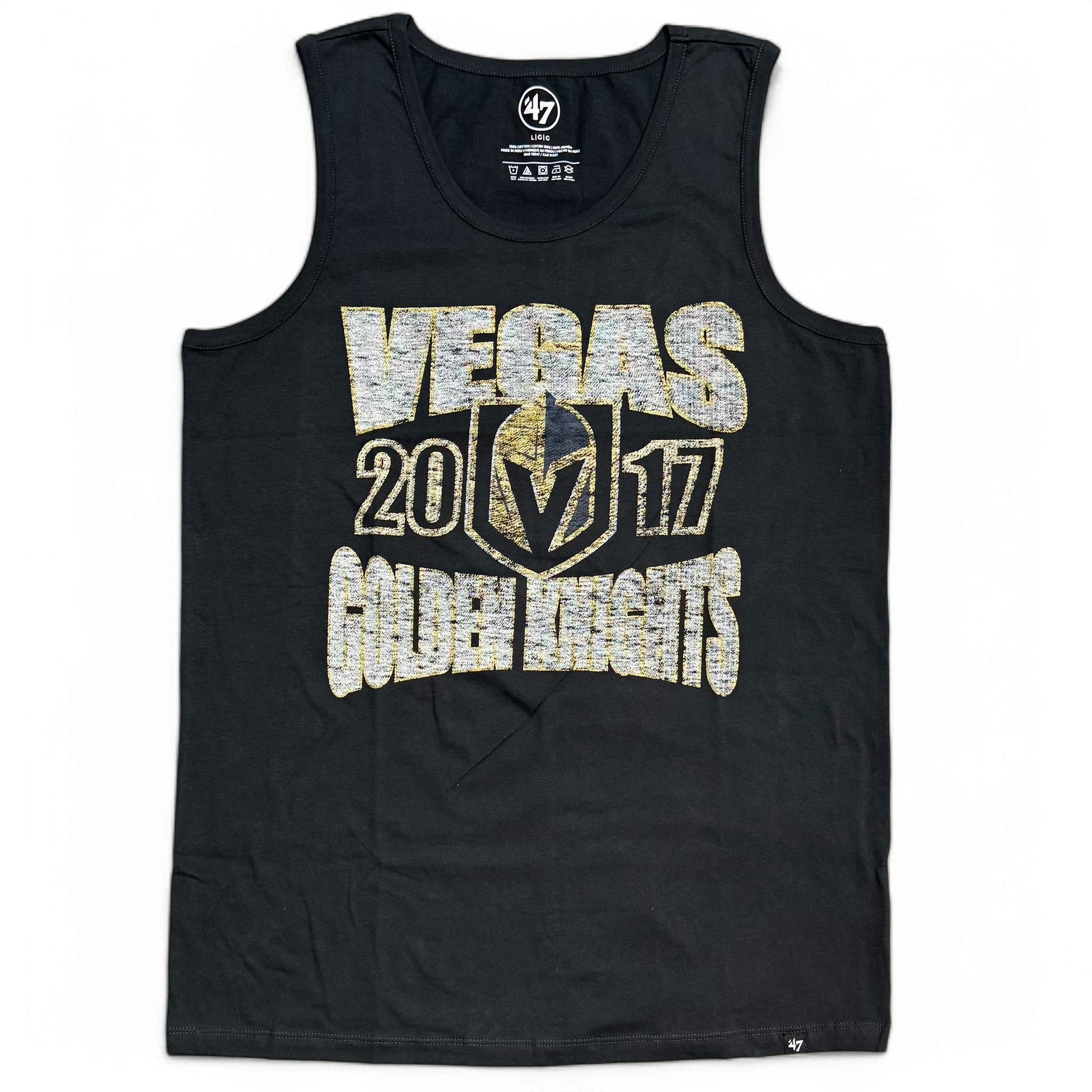 Vegas Golden Knights Men's '47 Upload Franklin Tank Top Shirt - Flint Black