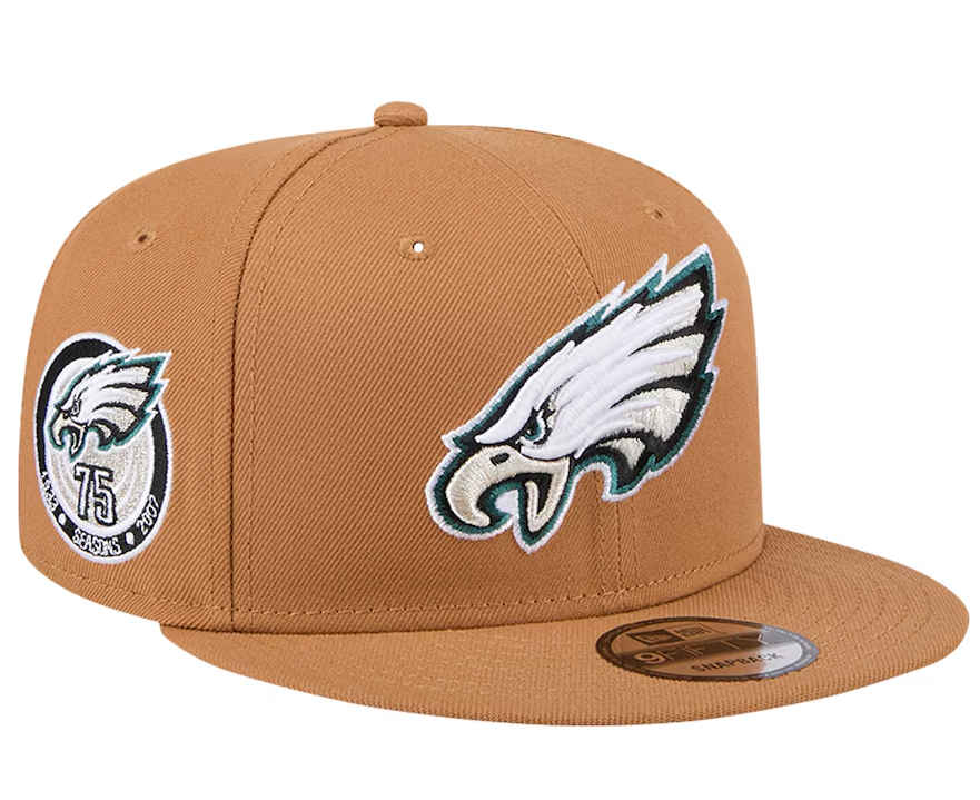 Philadelphia Eagles New Era Tan Color Pack 9FIFTY Snapback Hat with Side Patch