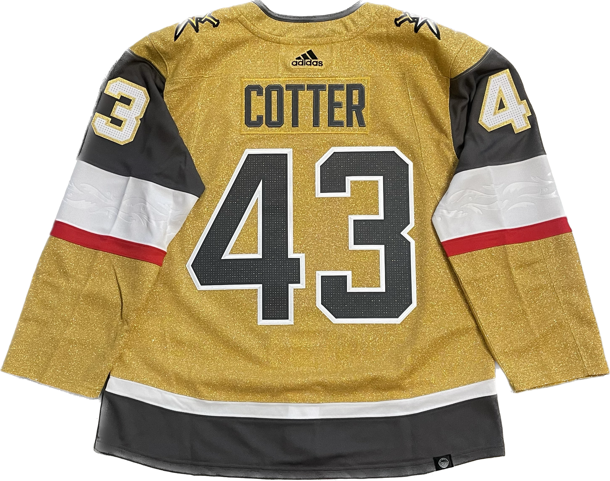 Vegas Golden Knights Paul Cotter #43 Men's Adidas Primegreen Home Jersey - Gold (FINAL SALE)