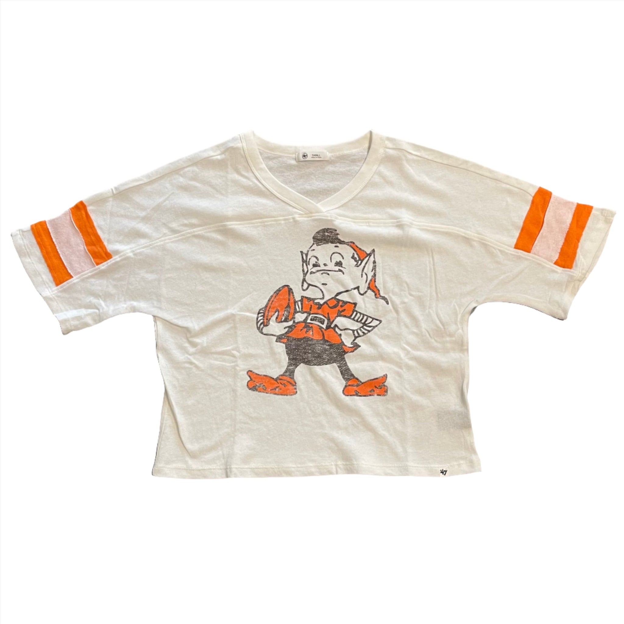 Cleveland Browns Historic Flint Double Header Women's Crop Tee