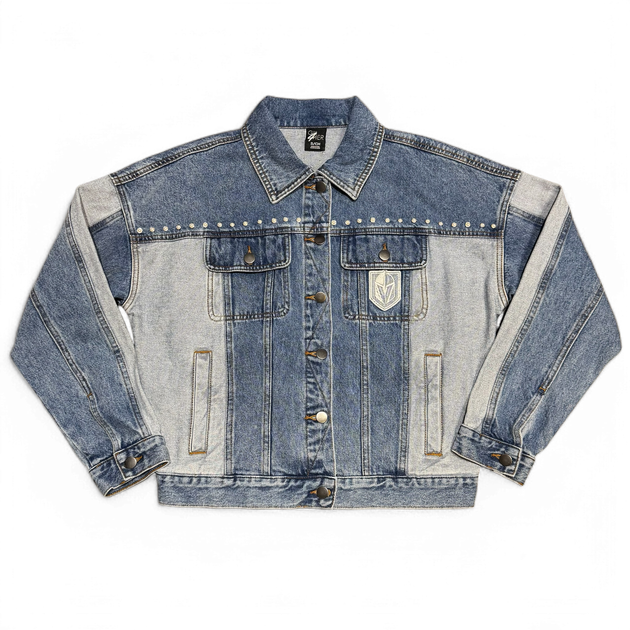 Vegas Golden Knights Women’s Pearl Studded Denim Jacket