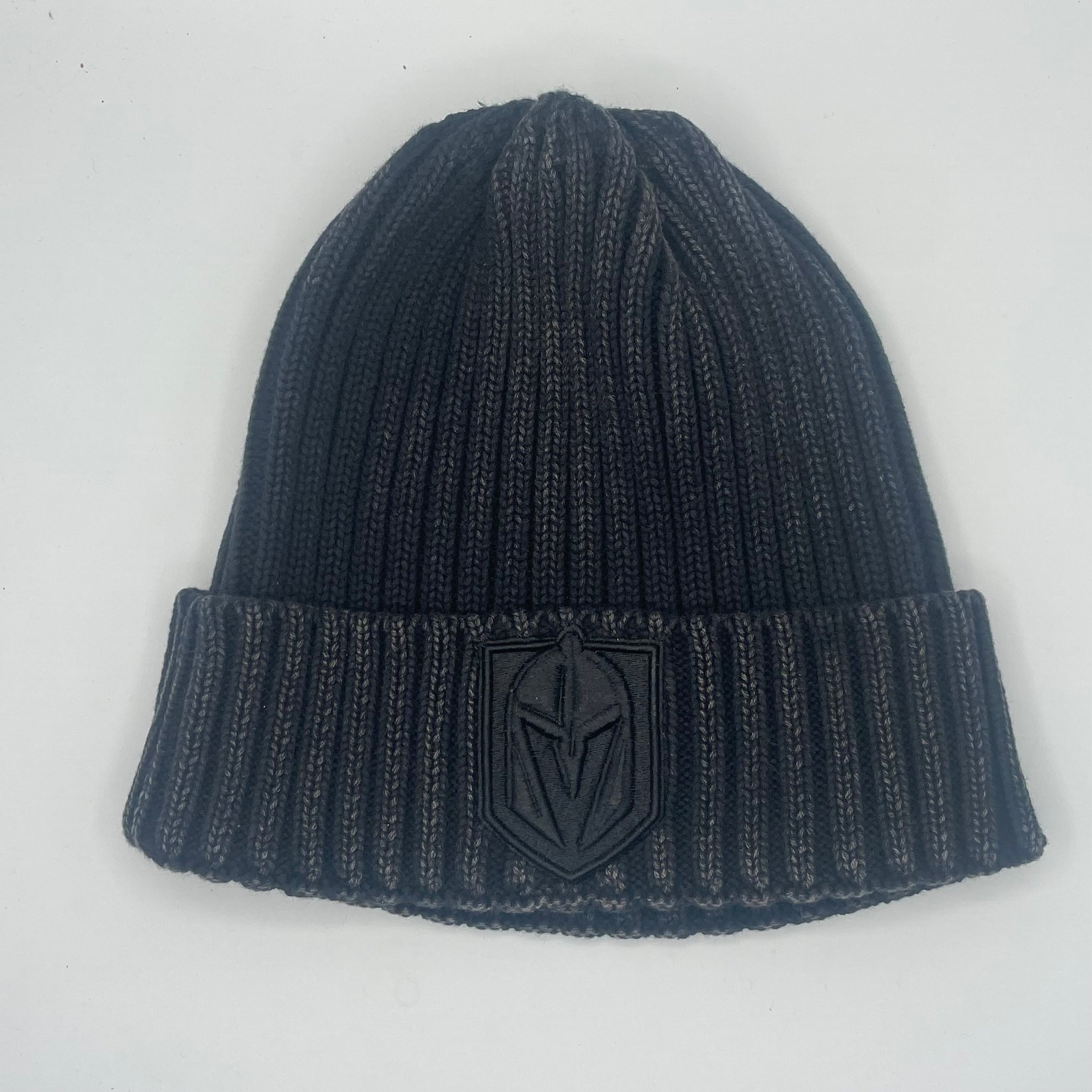 Vegas Golden Knights Authentic Pro Ice Cuffed Knit Hat - Black on Black