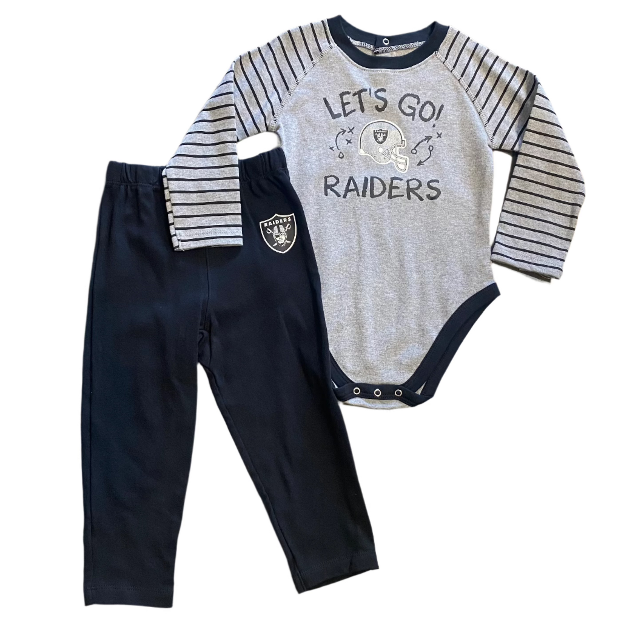 Las Vegas Raiders Baby 2 Piece Onesie & Legging Set