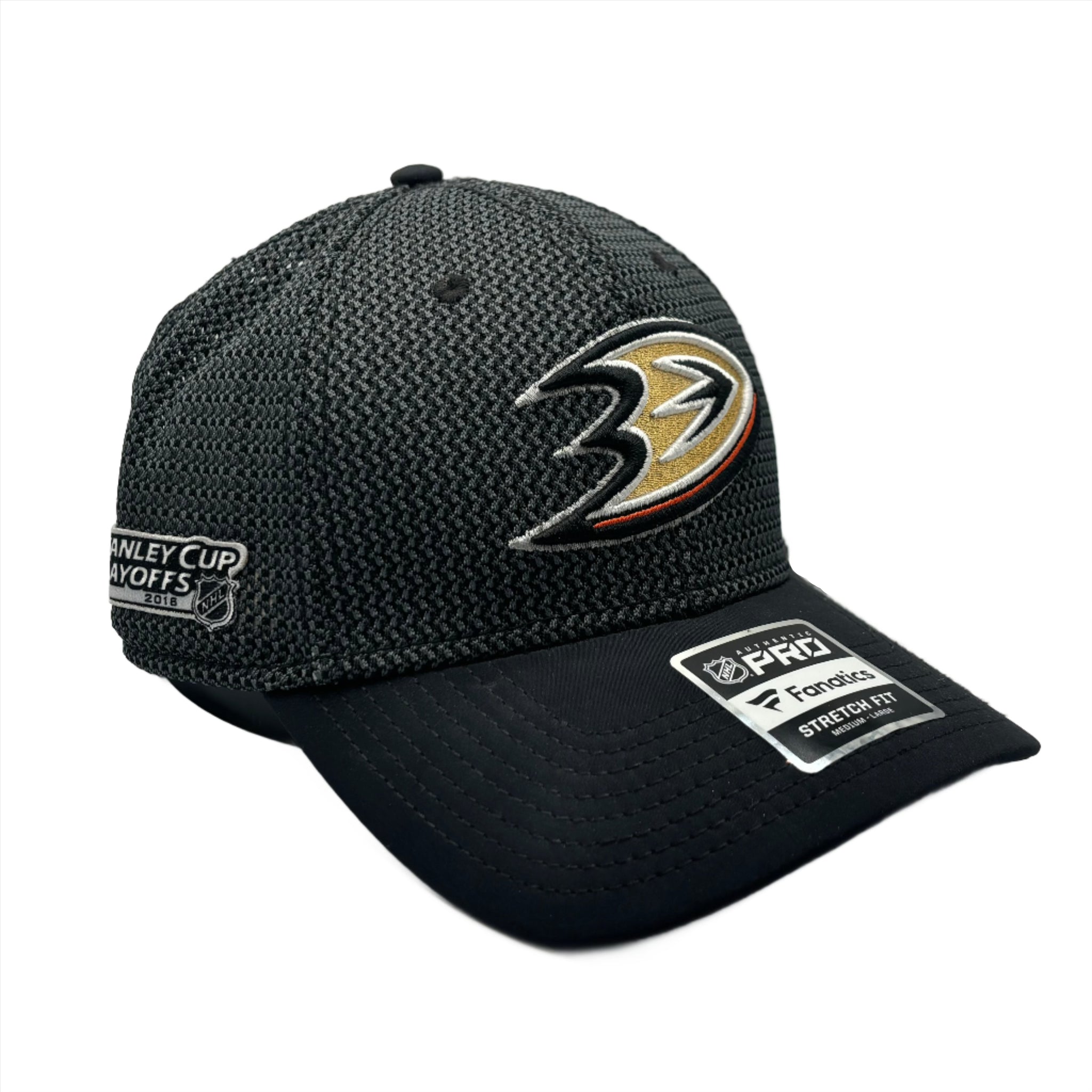 Anaheim Ducks Fanatics Authentic Pro 2018 Stanley Cup Playoffs Grey Mesh Stretch Fit Hat