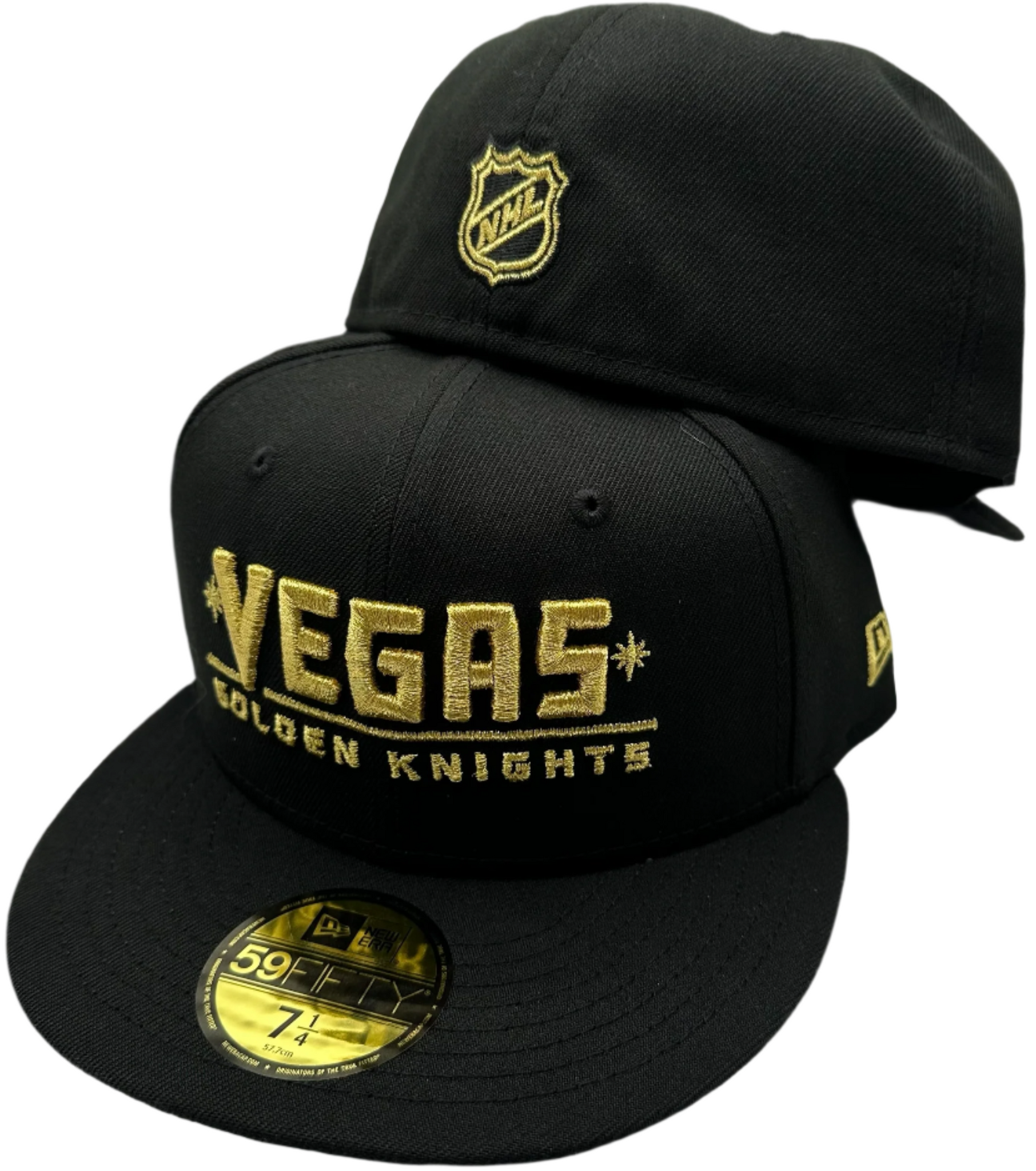 Vegas Golden Knights Metallic Wordmark Logo New Era 59FIFTY Fitted Hat - Black
