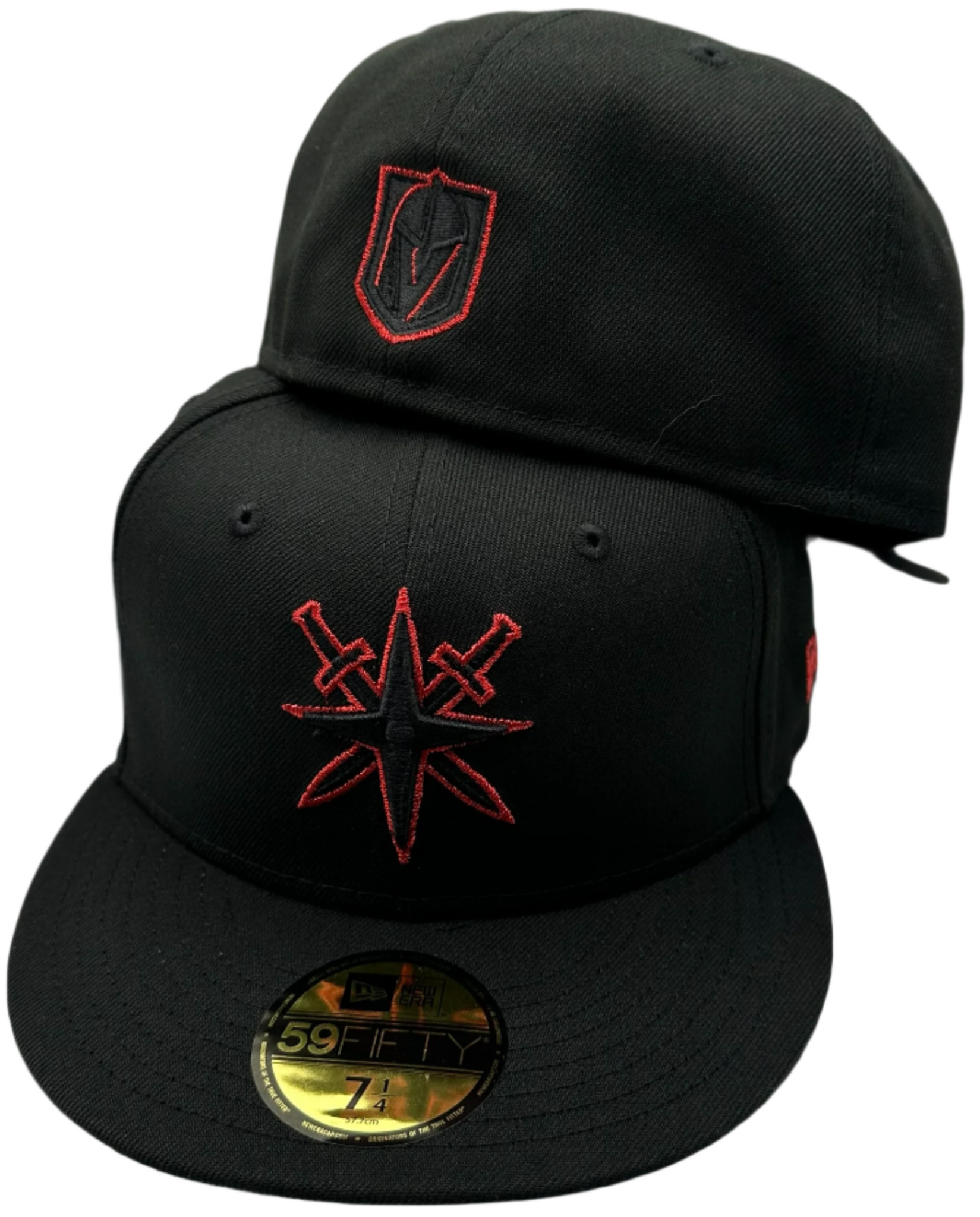 Vegas Golden Knights Red Eclipse Alternate Logo New Era 59FIFTY Fitted Hat - Black