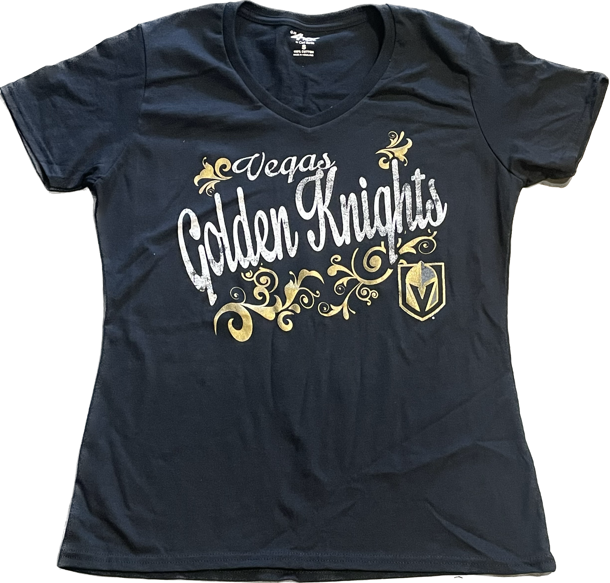 Vegas Golden Knights Womens Filigree V-Neck T-Shirt