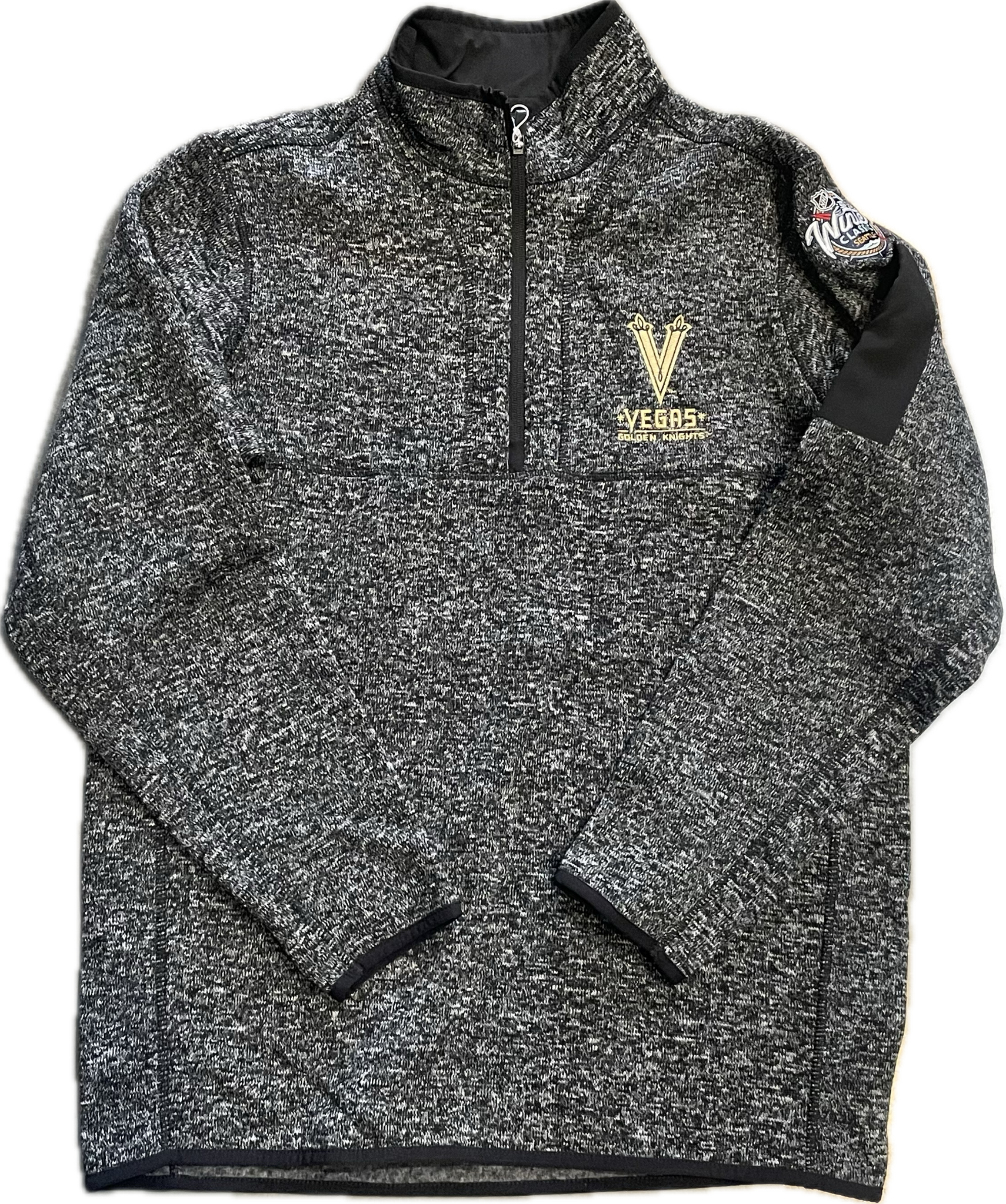 VEGAS Golden Knights winter classic Logo FORTUNE 1/4 ZIP JACKET - BLACK