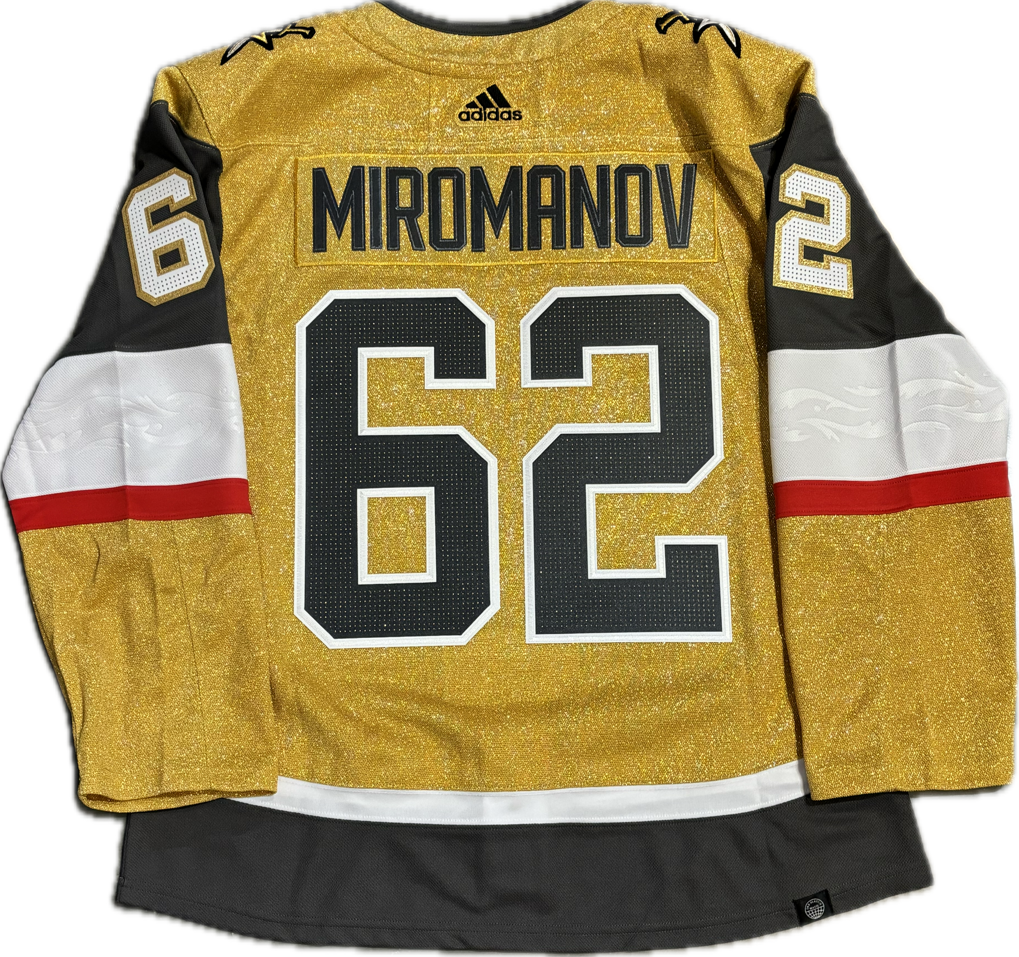 Vegas Golden Knights Daniil Miromanov #62 Men's Adidas Primegreen Home Jersey - Gold (FINAL SALE)