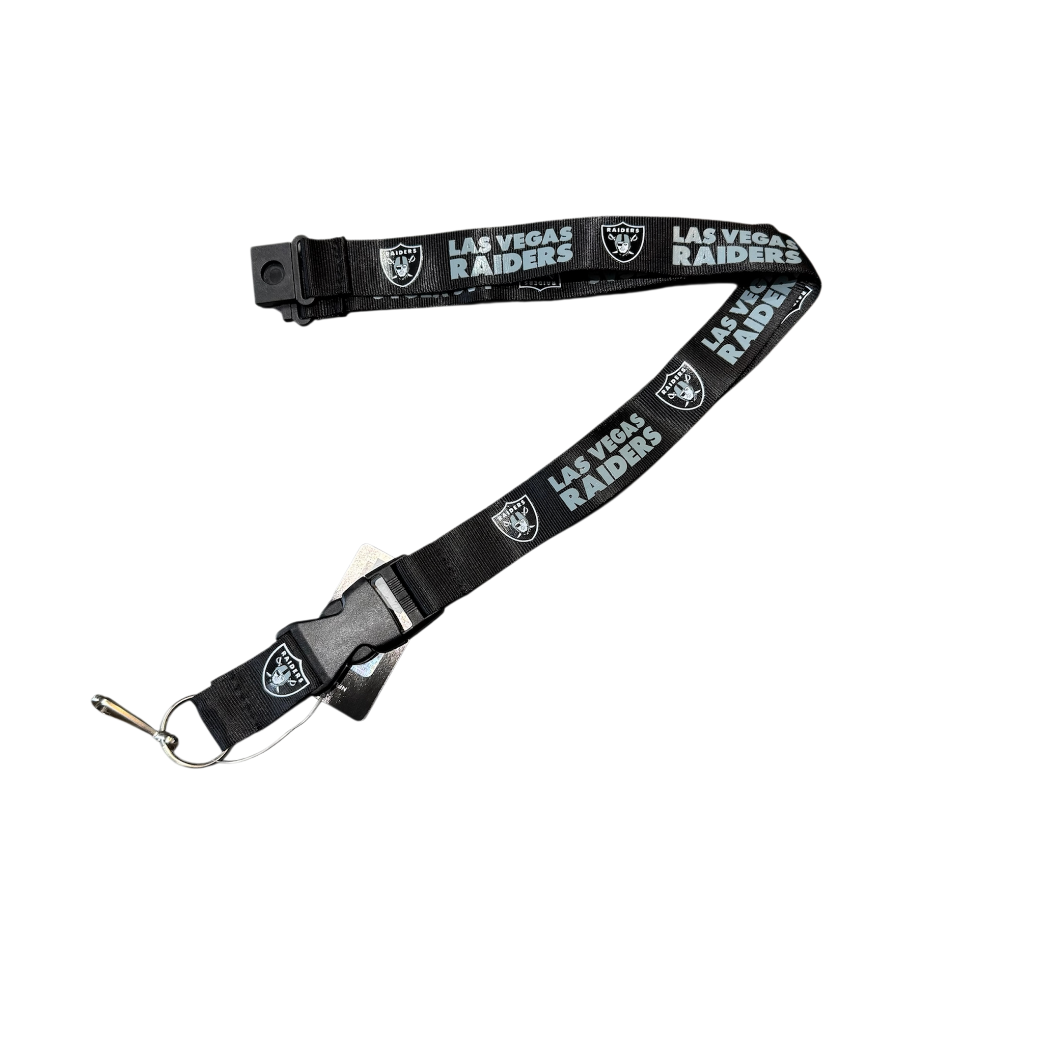 Las Vegas Raiders Black and Gray Buckle Logo Lanyard