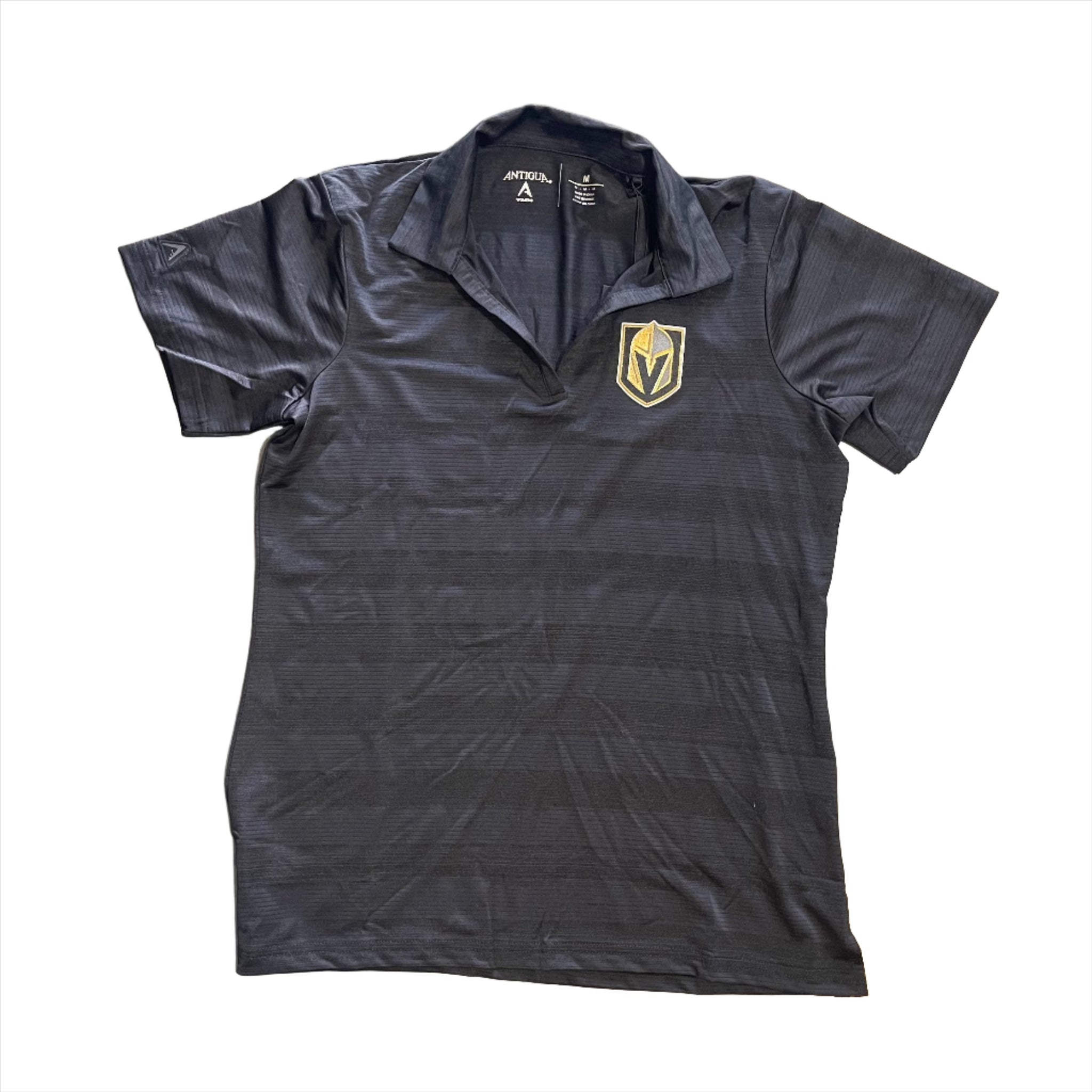Vegas Golden Knights Women's Antigua Compass Polo Shirt - Black w/ Primary Logo