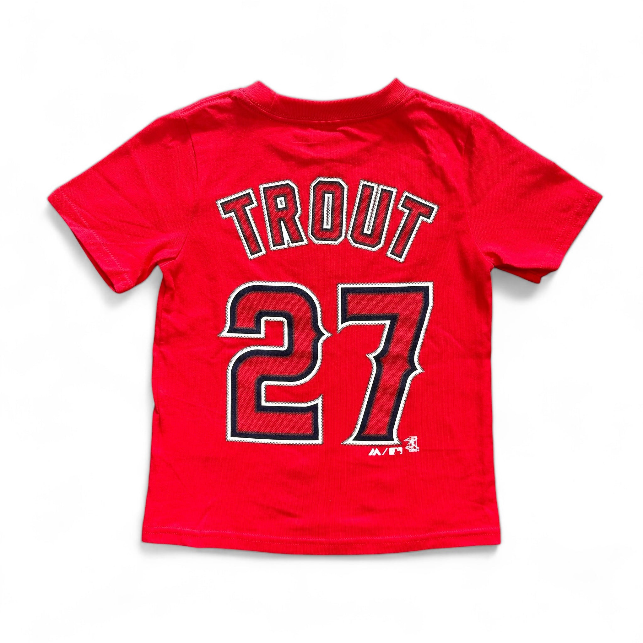 Los Angeles Angels Mike Trout Youth/Kids Name & Number T-Shirt - Red