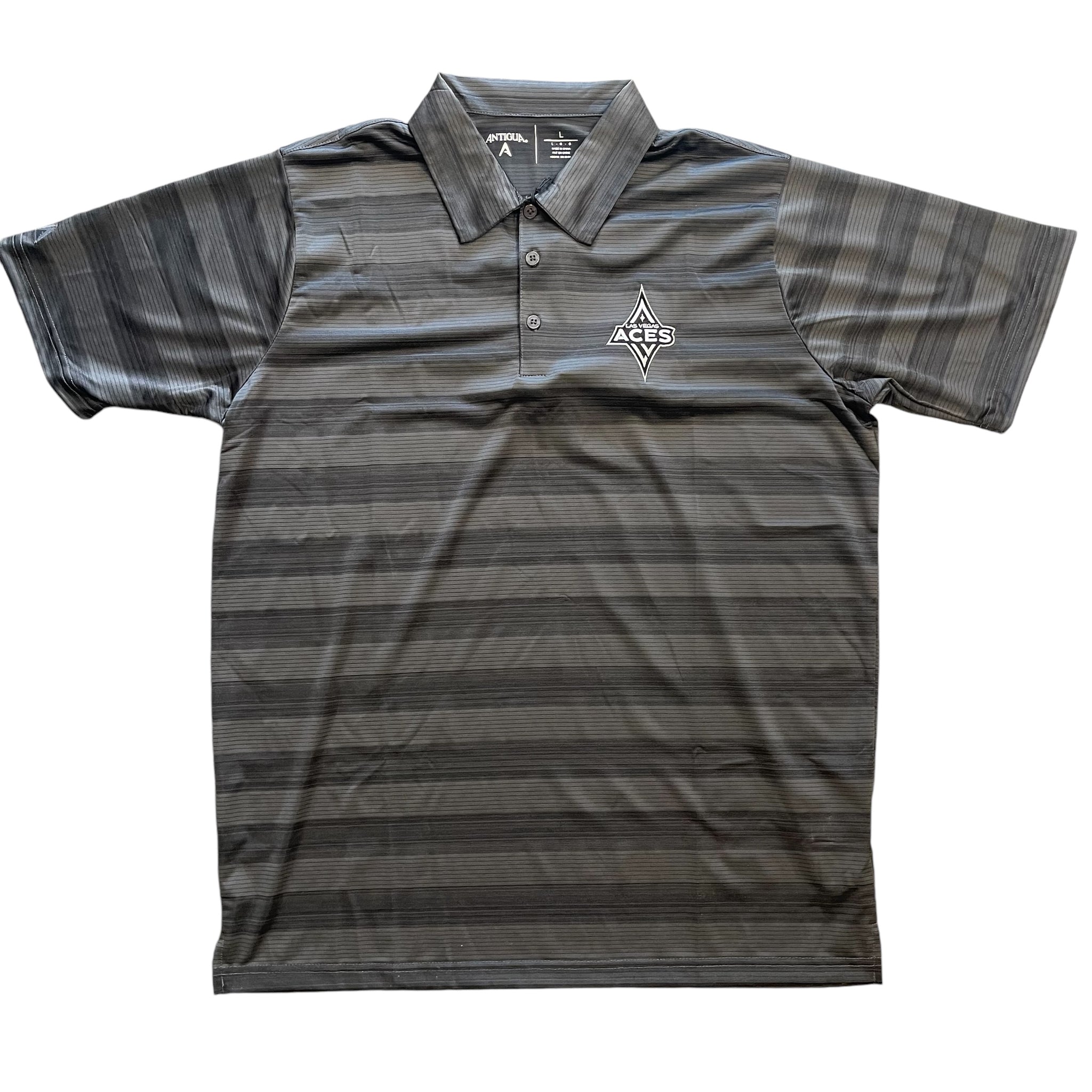 Las Vegas Aces Men's Antigua Compass Polo Shirt - Charcoal
