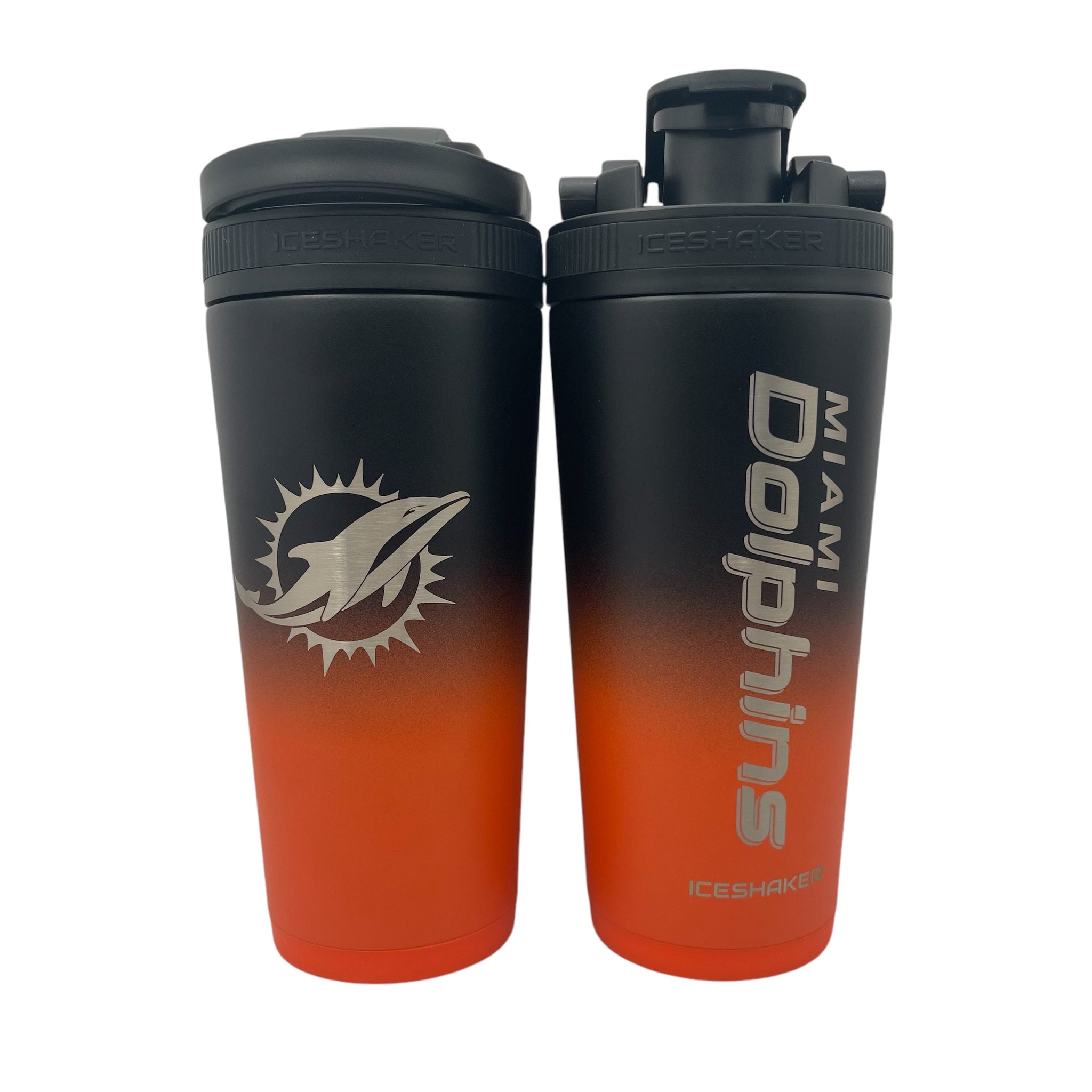 Miami Dolphins Ombre Orange / Black 26oz Stainless Steel Ice Shaker