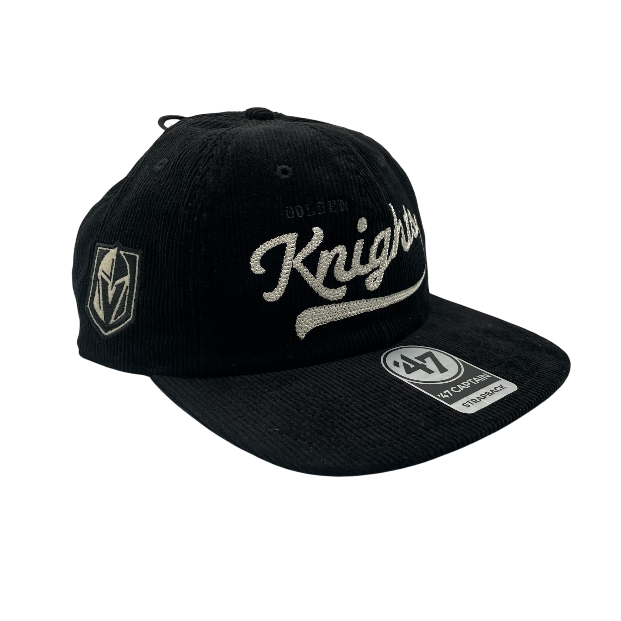 Vegas Golden Knights Black Flow Triple Hit Corduroy Adjustable Hat