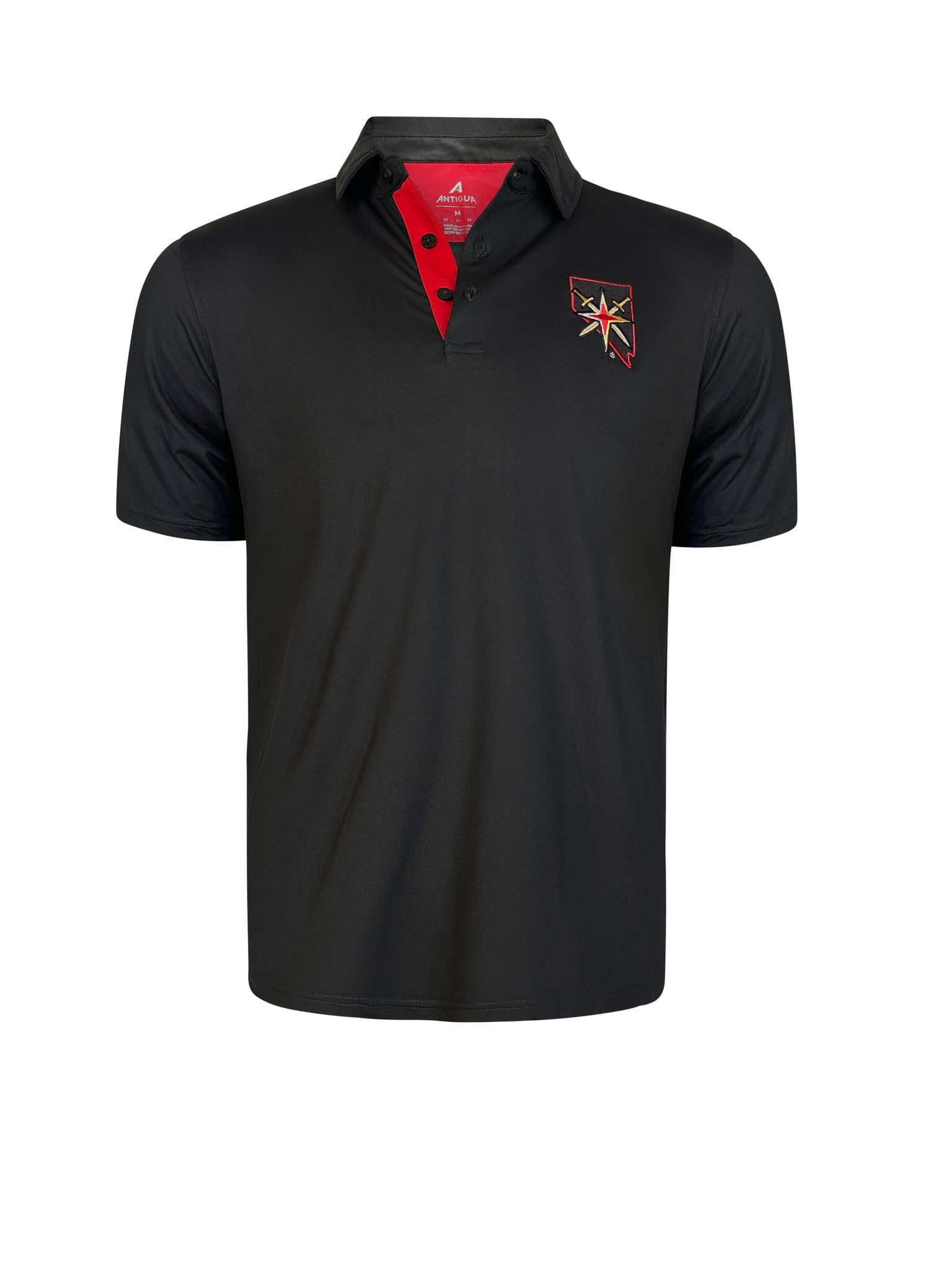 Vegas Golden Knights Men's Antigua Alternate Logo State Era Dri Fit Polo Shirt - Black